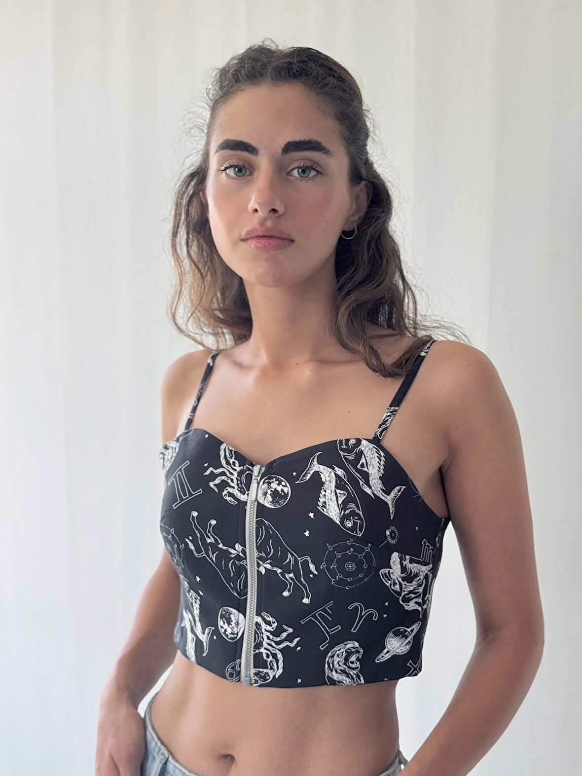 Retrobird Önden Fermuarlı Büstiyer Kadın Siyah