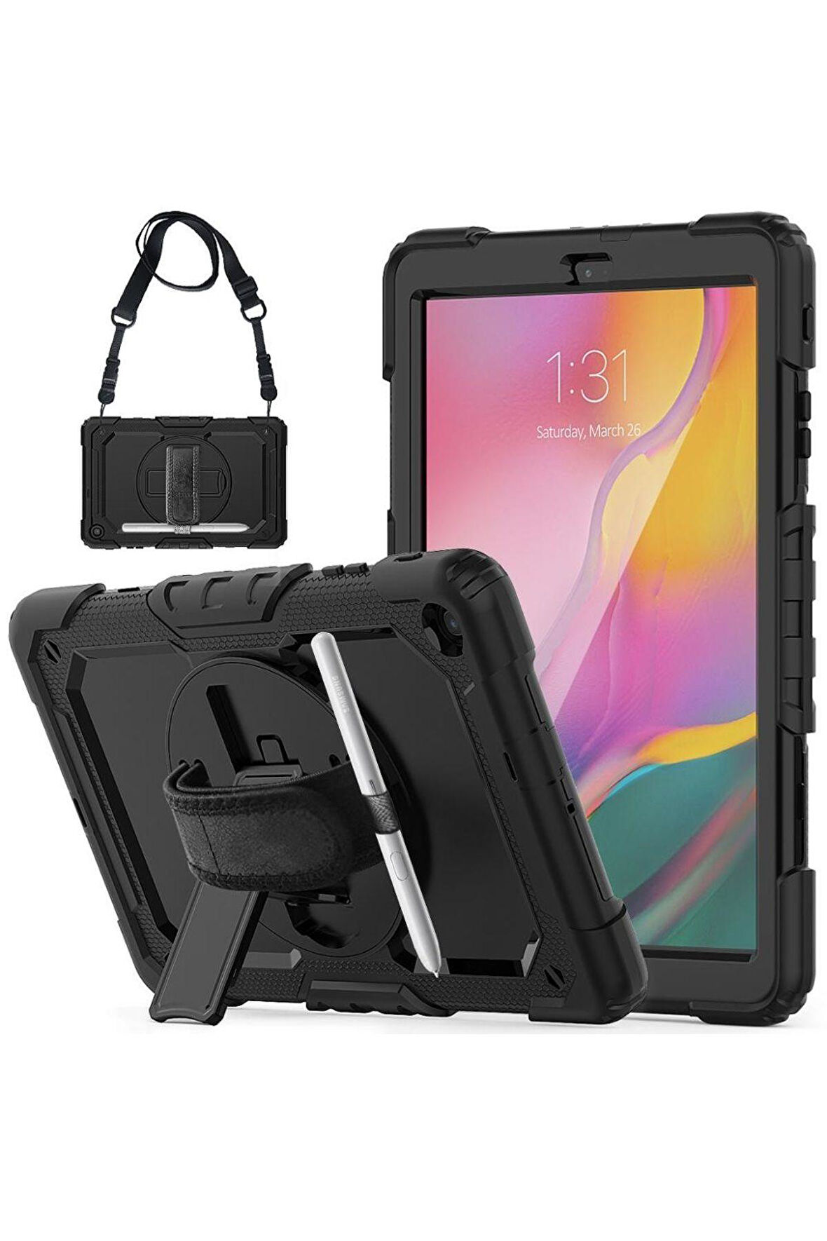 Samsung Galaxy Tab A9 Plus X210 X215 X216 Kılıf Defender Askılı Pars Case Fuji