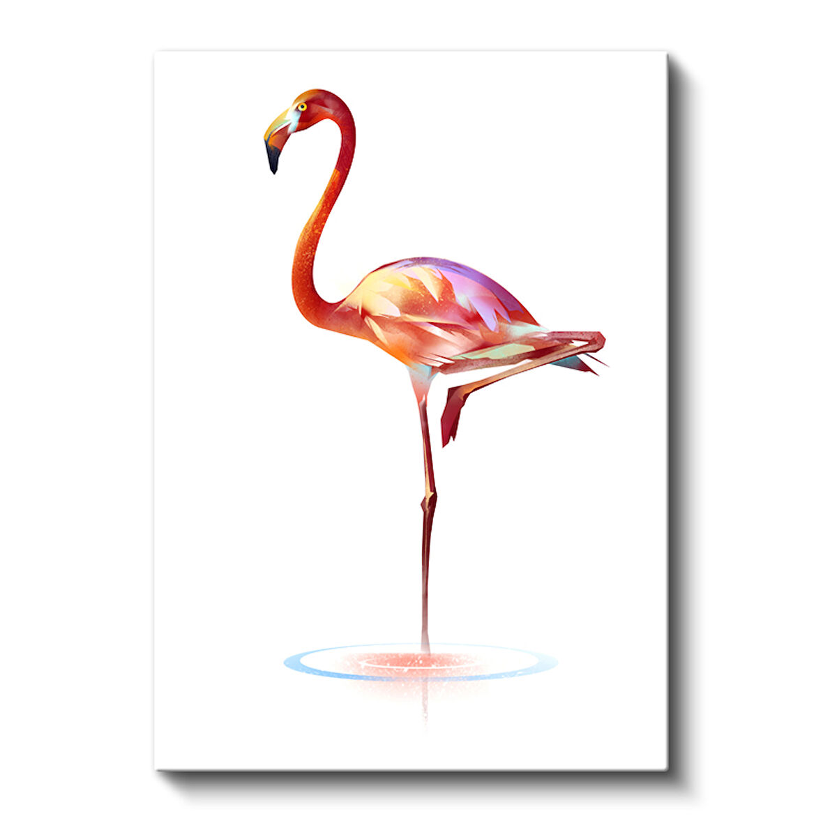 Zarif Pembe Flamingo Modern Minimalist Kanvas Tablo