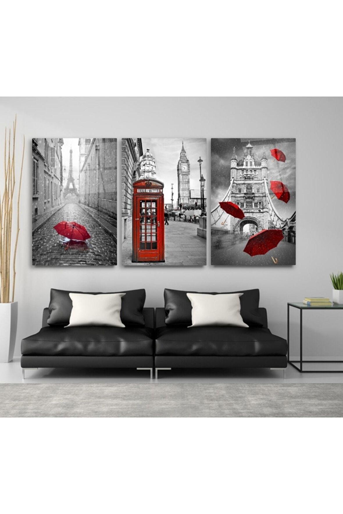 Kırmızı Triple Miyrem-Cam Tablo