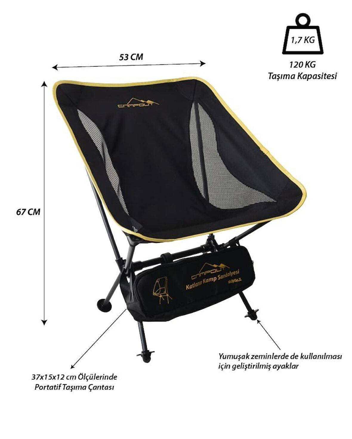 NURGAZ PRATİK KAMP SANDALYESİ