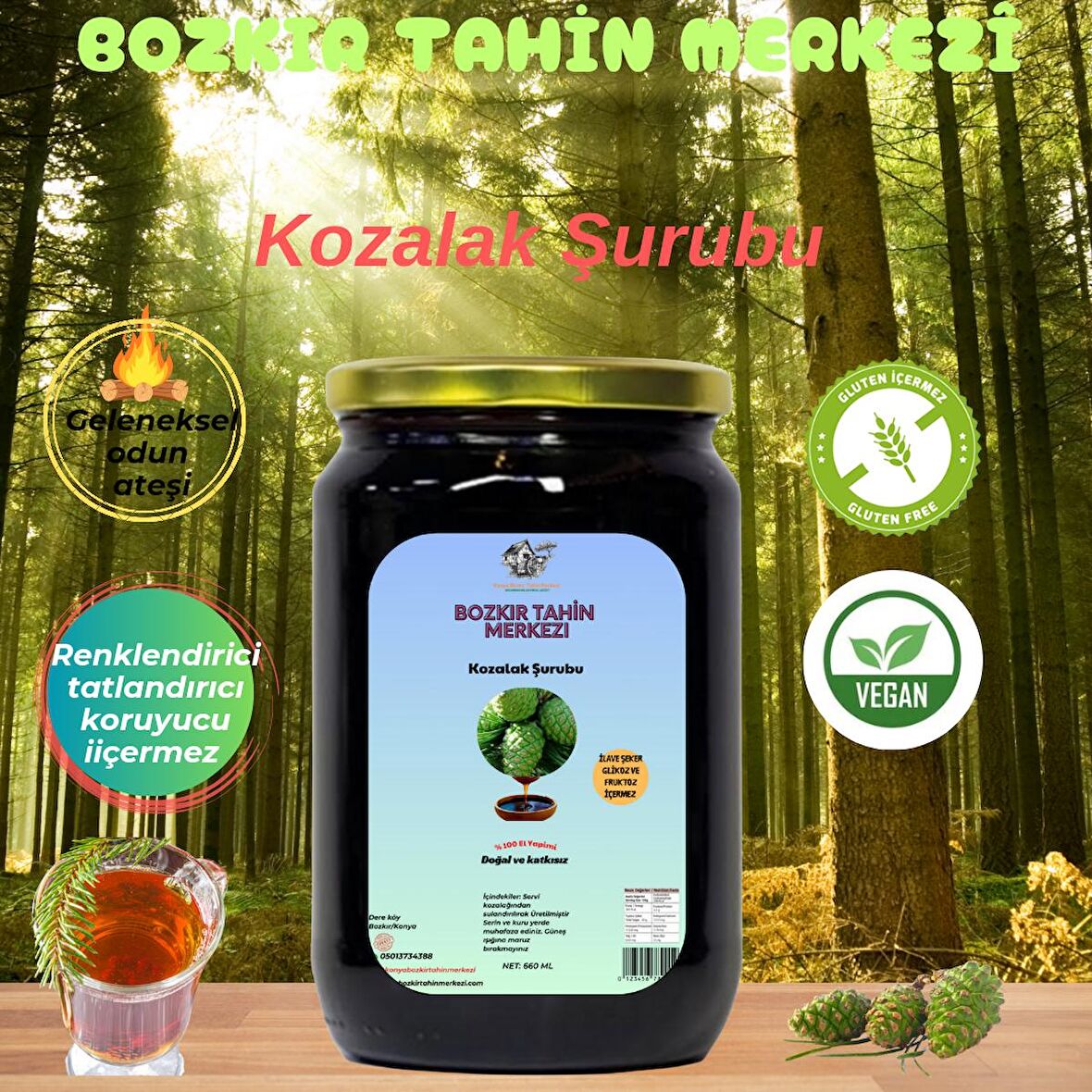 Kozalak Şurubu 650 ml (Katkısız&şekersiz)