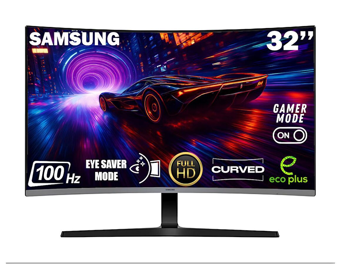 SAMSUNG Essential S3 S39GD 32 inç 100 Hz 4 ms (HDMI+D-SUB) FHD CURVED Monitör LS32D390GAUXUF