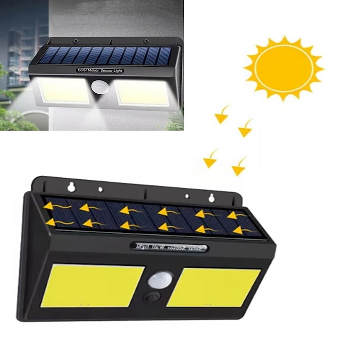 Güneş Enerjili Hareket Sensörlü 96 LED Dış Mekan Aydınlatma - 3 Mod, Su Geçirmez