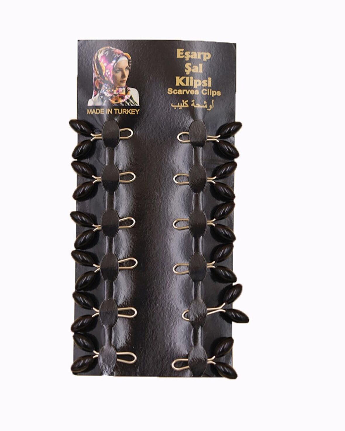  Baysem Eşarp Şal Klipsi Paket - Desen-10 - Siyah -97