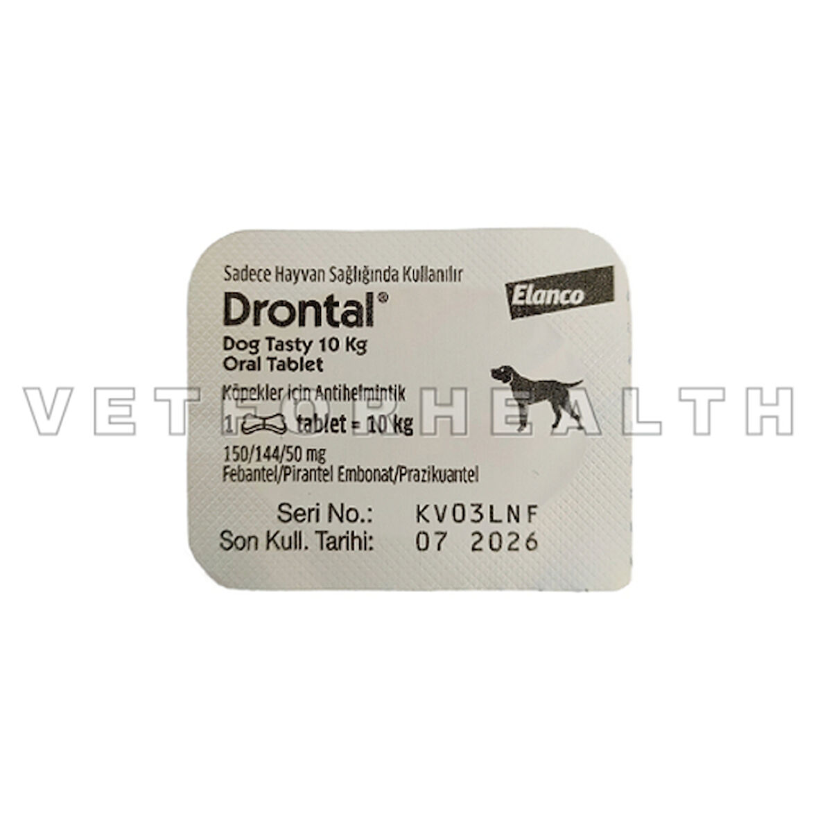 Drontal 10 Kg Köpekler için Tek Tablet SKT:2026