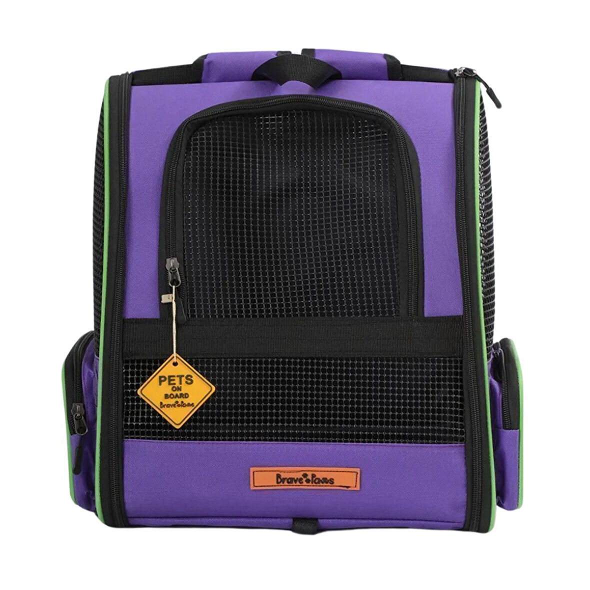Reyo Brave Paws Plastik Fileli Piramit Model Yıkanabilir Kedi ve Köpek Çantası Mor