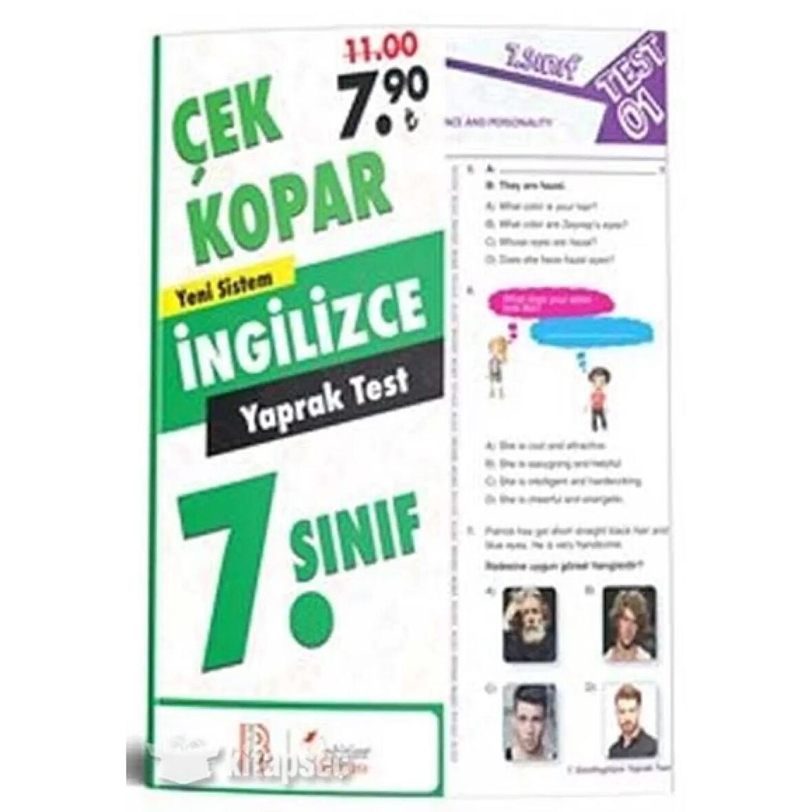 7. Sınıf İngilizce Çek Kopar Yaprak Test Eğitim Dünyası Yayınları