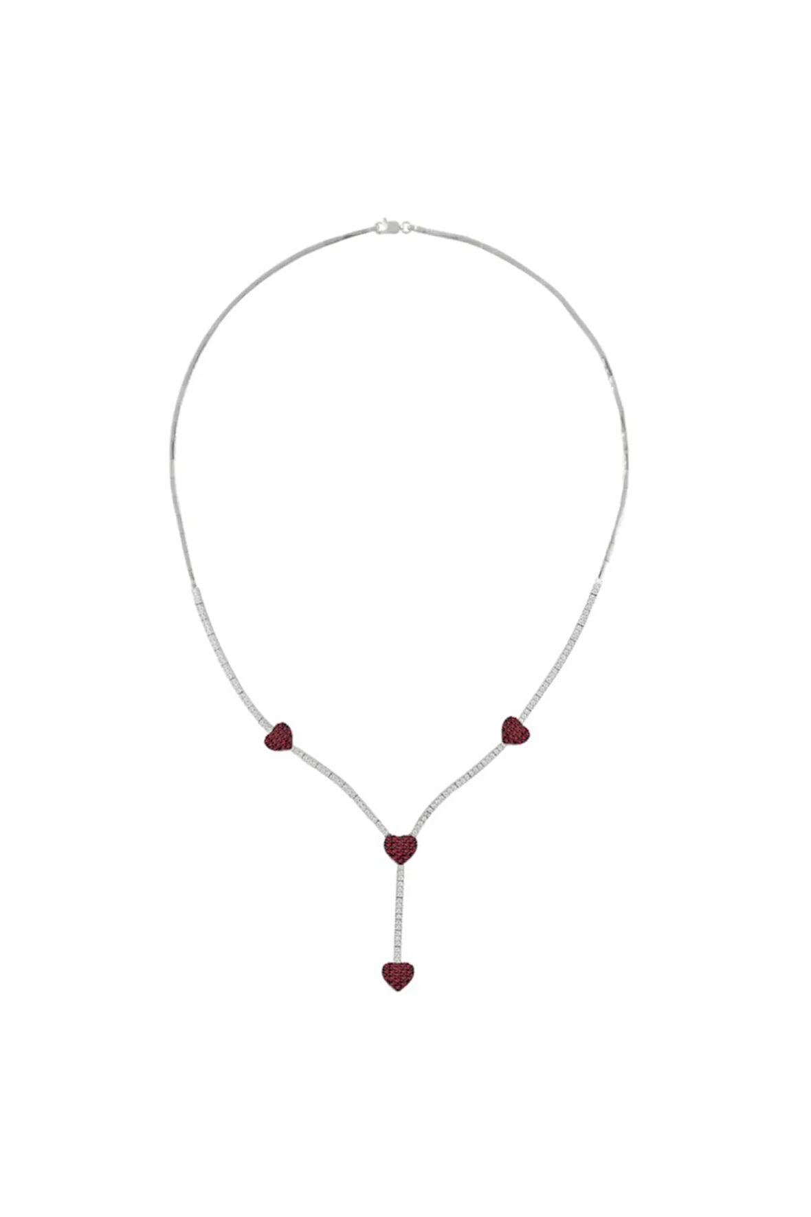 Arya Yakut Taşlı Kadın Gümüş Kolye