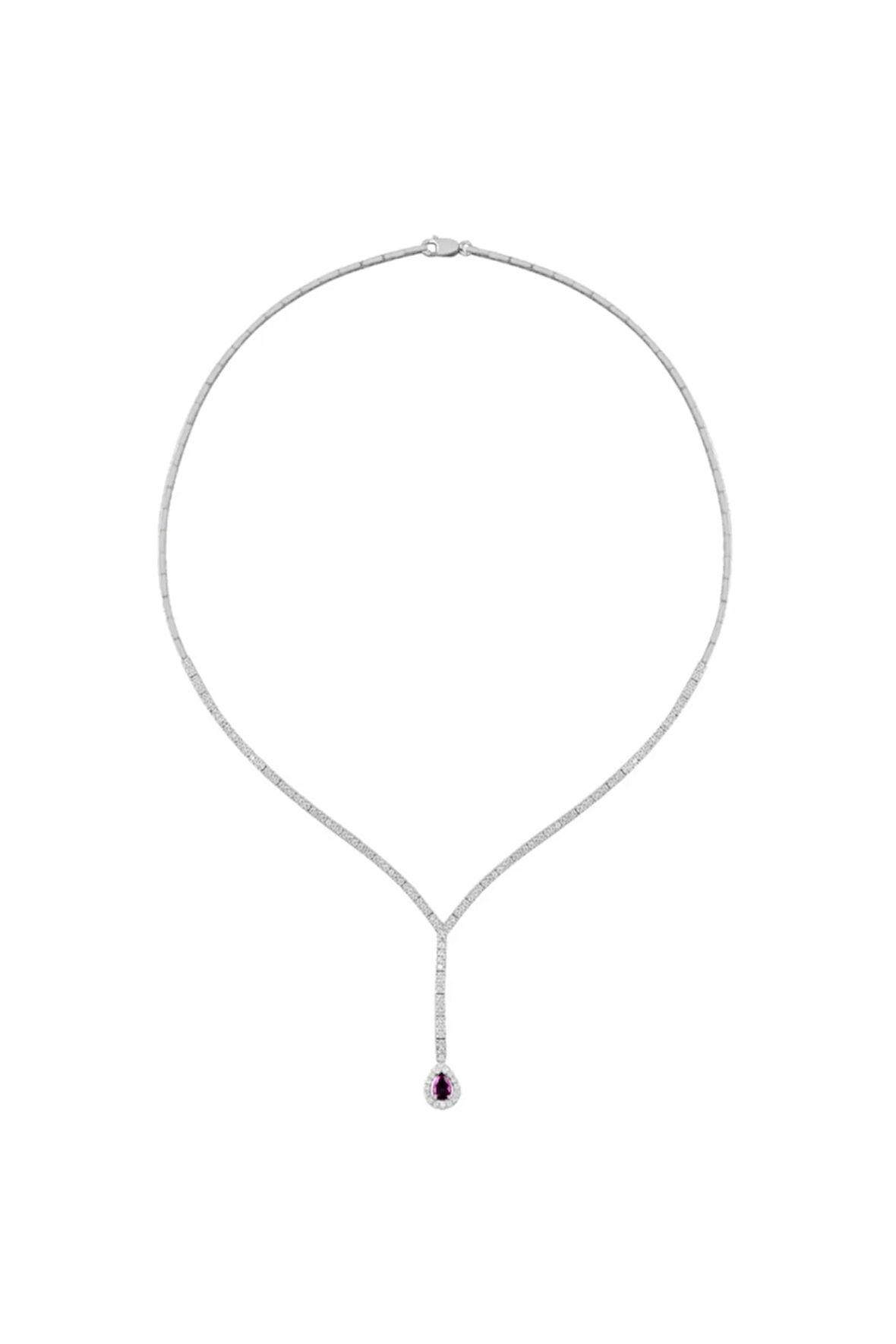 Belinda Ametist Taşlı Kadın Gümüş Kolye