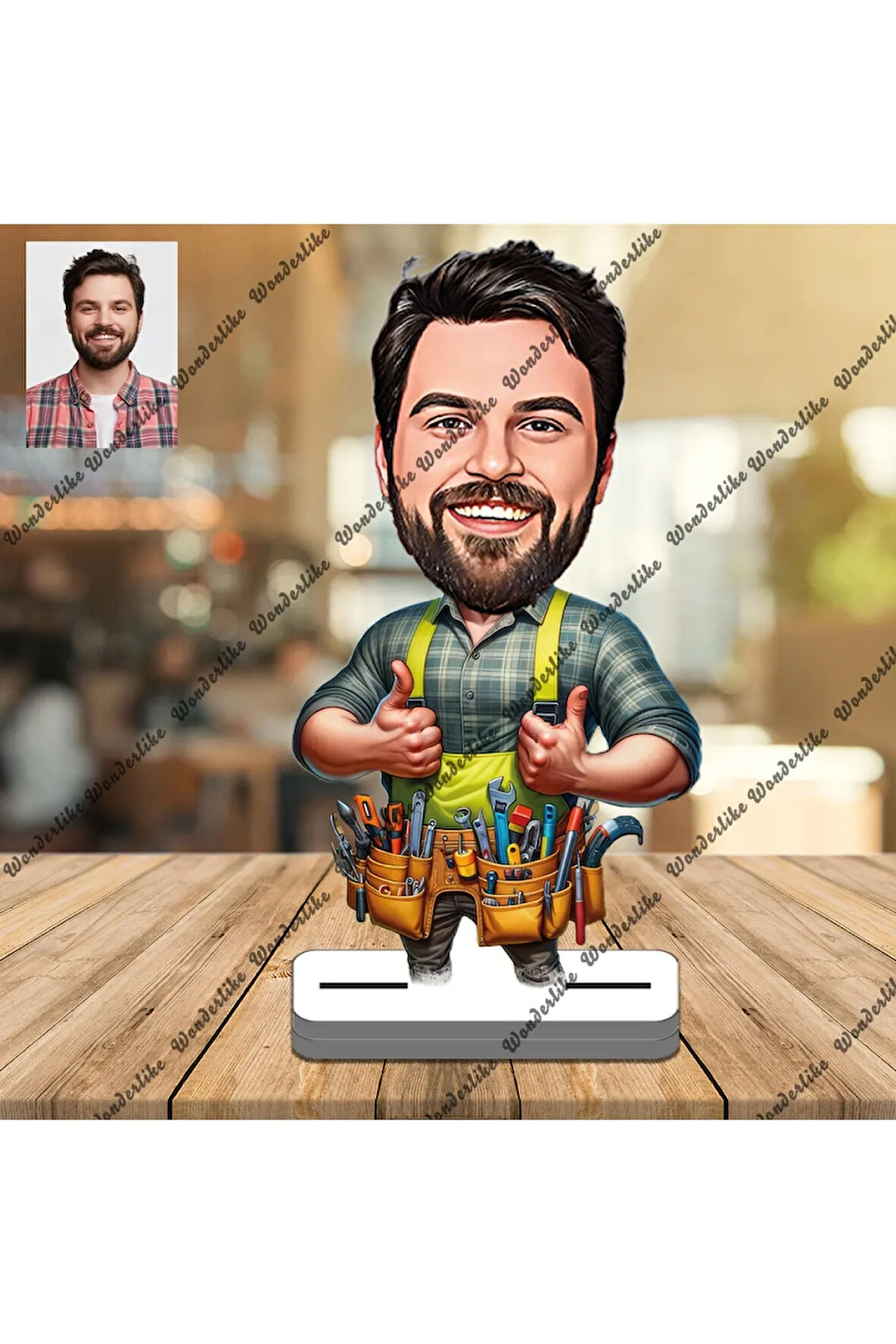 Tesisat Ustası 3D Ahşap Biblo,Sevgiliye Hediye,Doğum Günü Hedi
