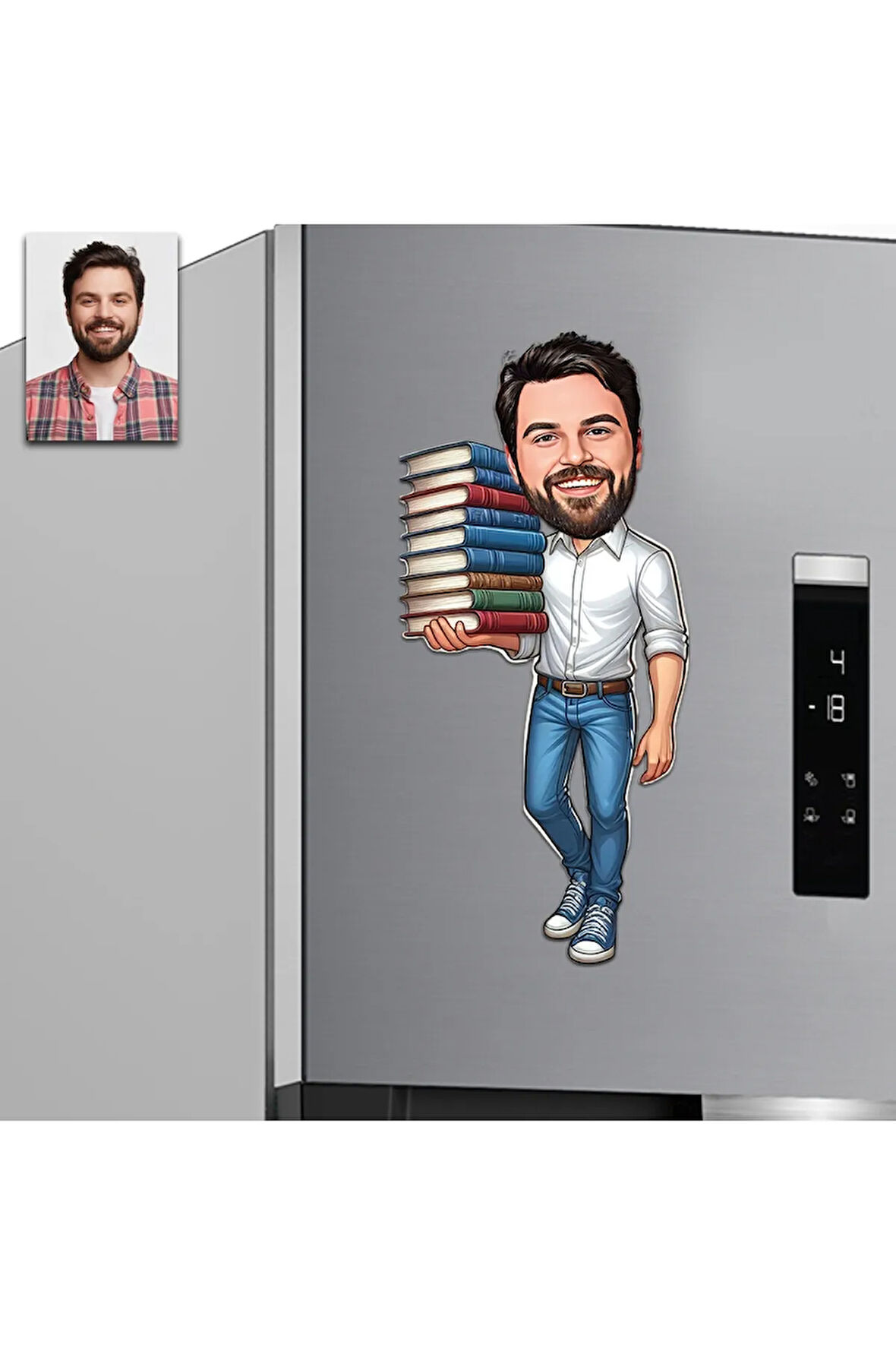 Kitap Kurdu Tasarımlı Buzdolabı Magneti