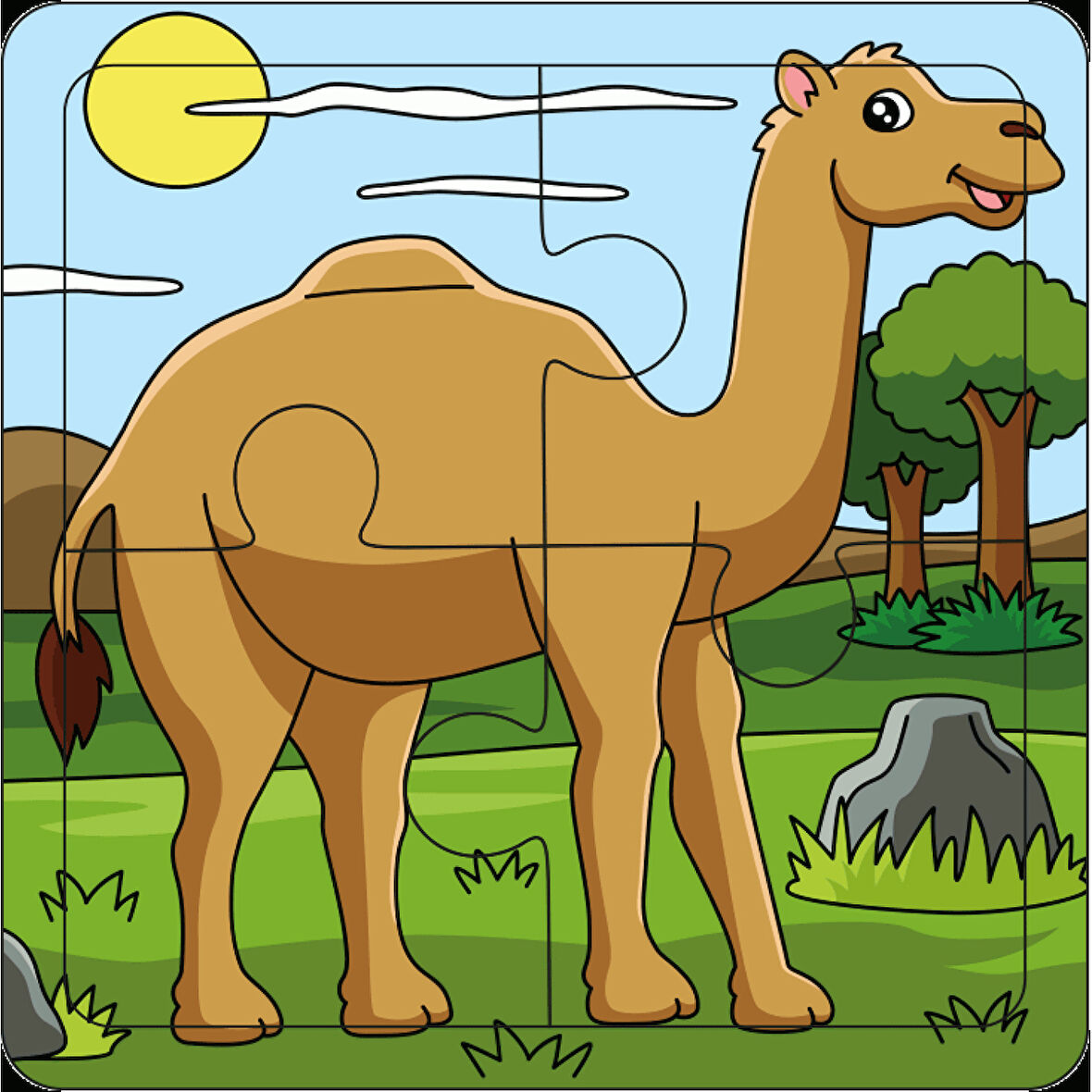 Br Toys 4'lü Puzzle Deve ilk puzzlem Çocuklar İçin Eğitici-öğretici Ahşap 4 Parça