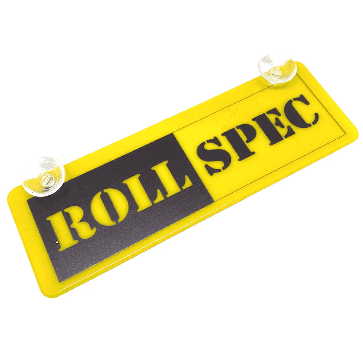 ROLL SPEC Yazılı Sarı Dekor Plaka Vantuzlu Cam Süsü