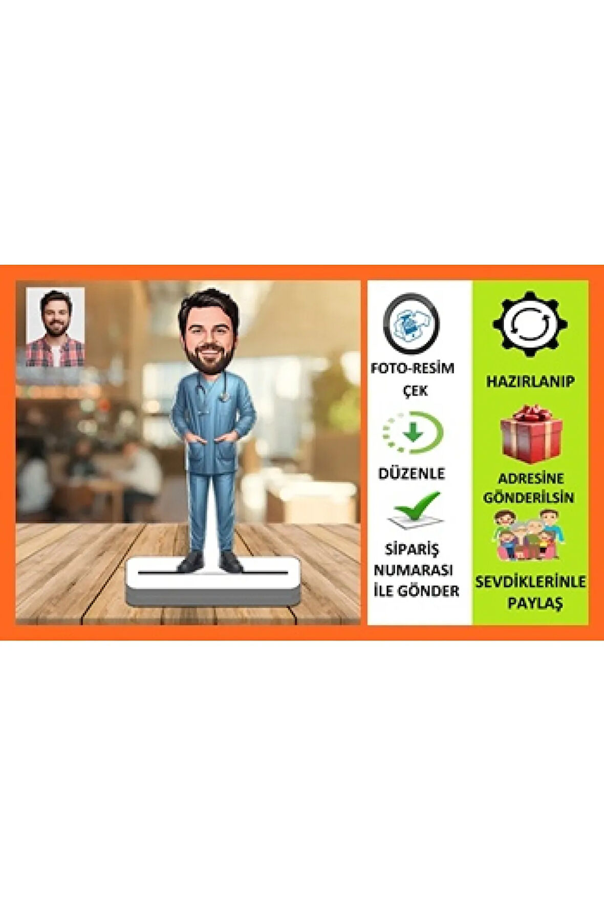 Doktor2 Karikatür Biblo,Sevgiliye Hediye,Doğum Günü Hediyesi