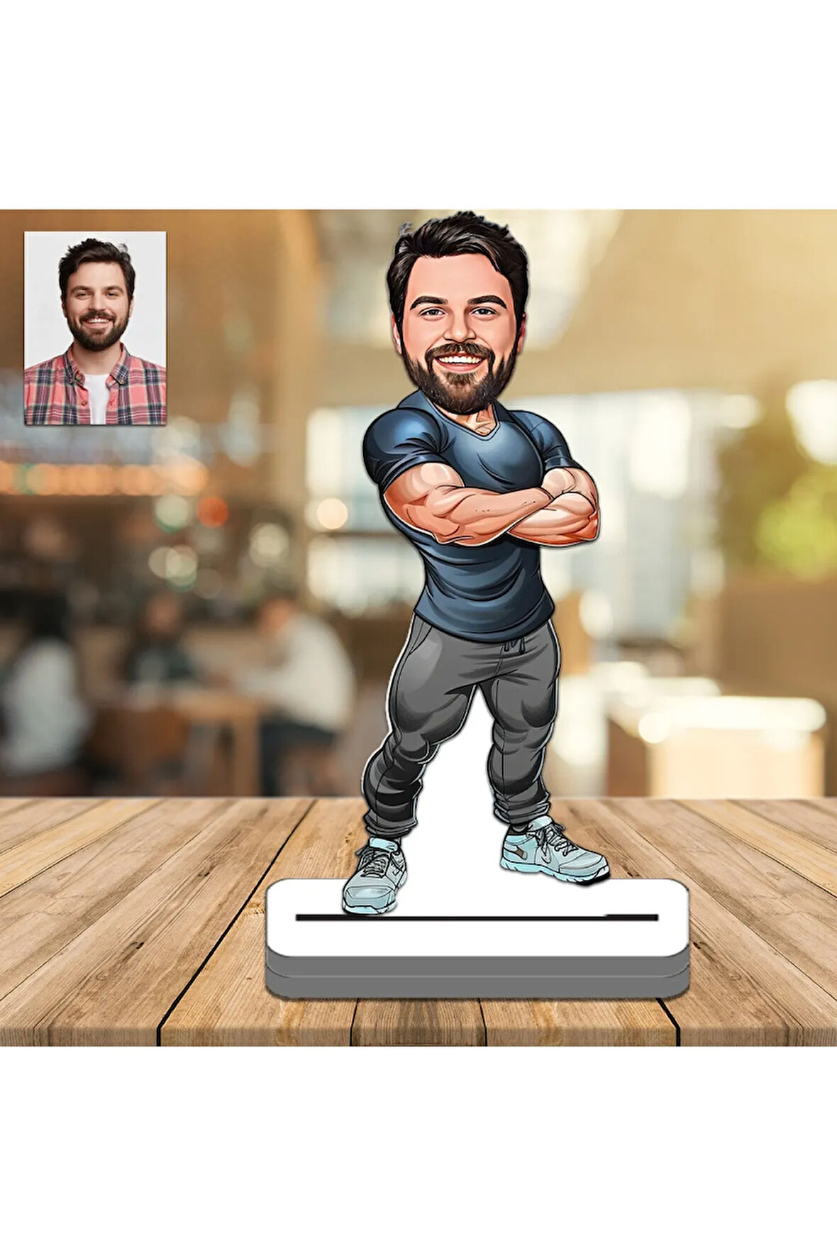 Sporcu 3D Ahşap Biblo,Sevgiliye Hediye,Doğum Günü Hediyesi