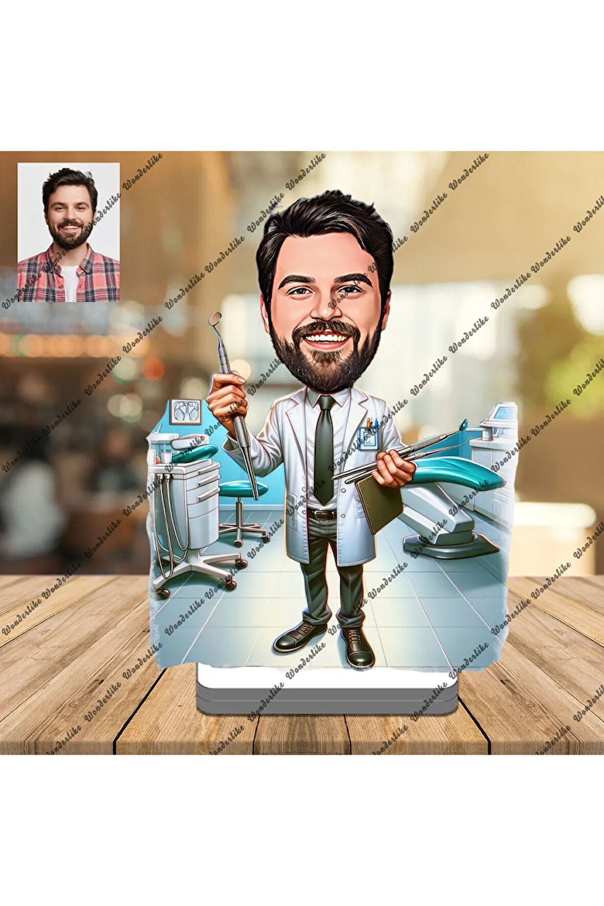 Diş Doktoru 3D Ahşap Biblo,Sevgiliye Hediye,Doğum Günü Hediyesi