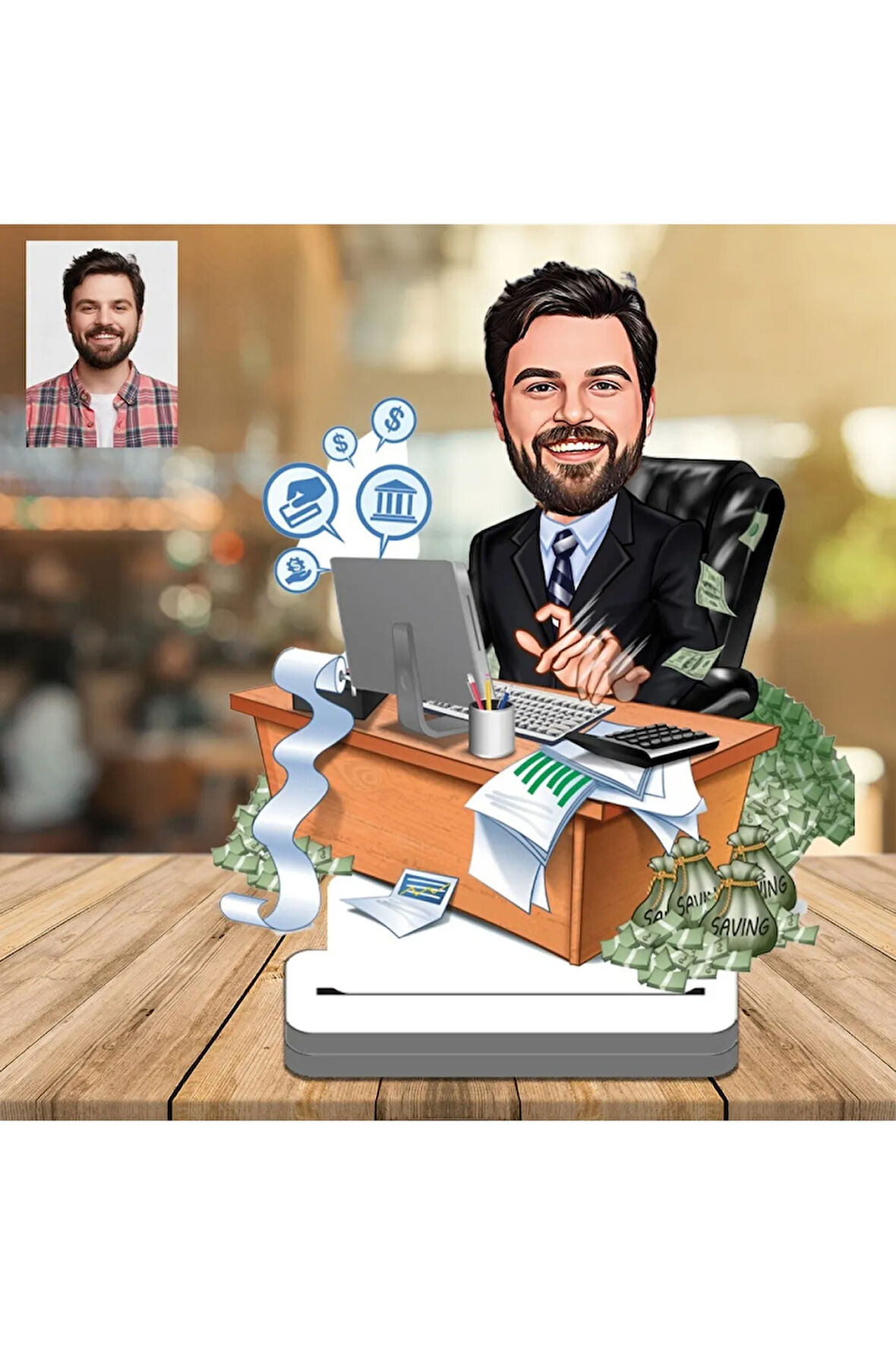 Müdür Patron Ceo 3D Ahşap Biblo,Sevgiliye Hediye,Doğum Günü Hediyesi