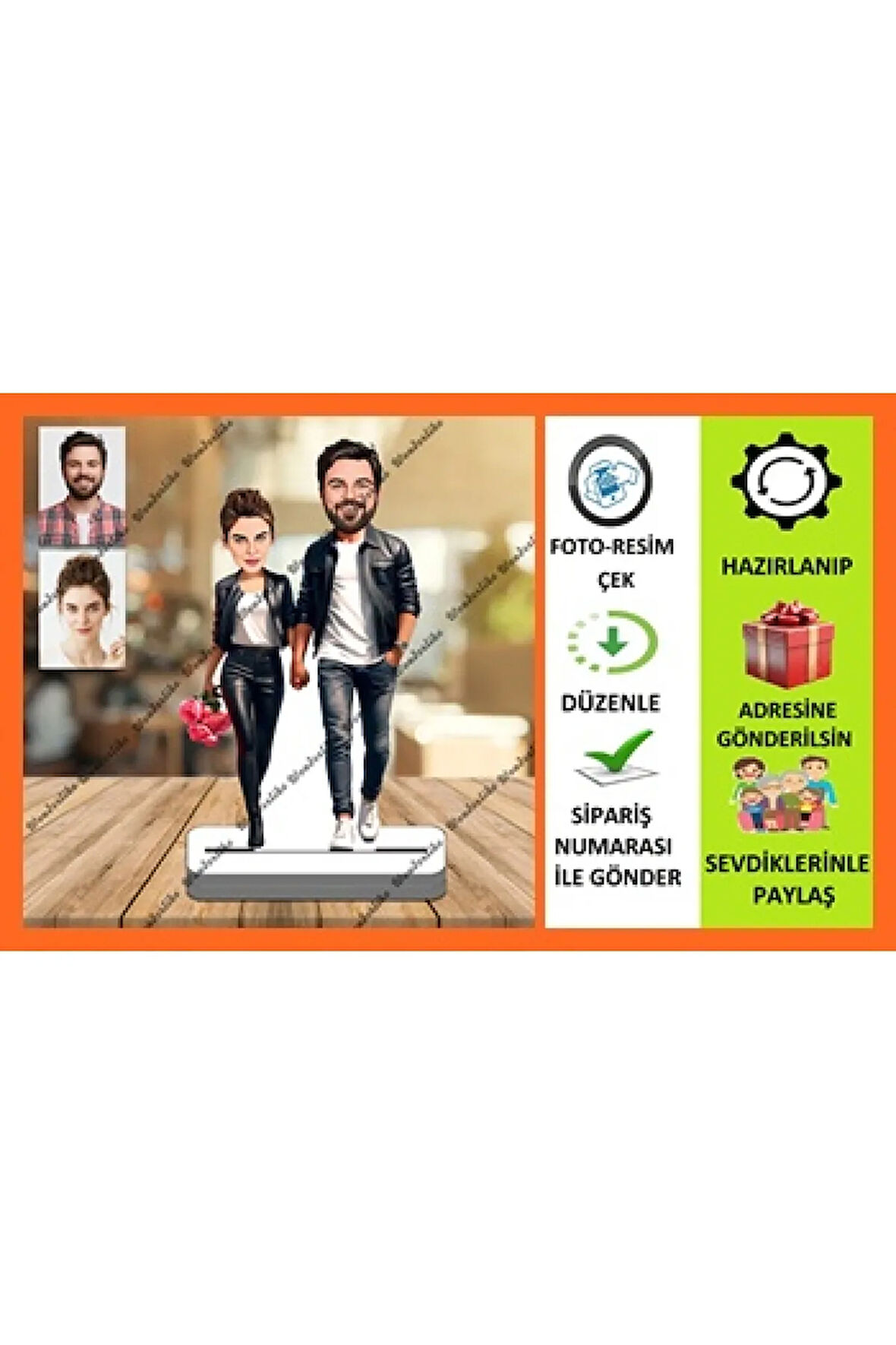 Yakın Arkadaş-Sevgili Karikatür Biblo,Sevgiliye Hediye,Doğum Günü Hediyesi