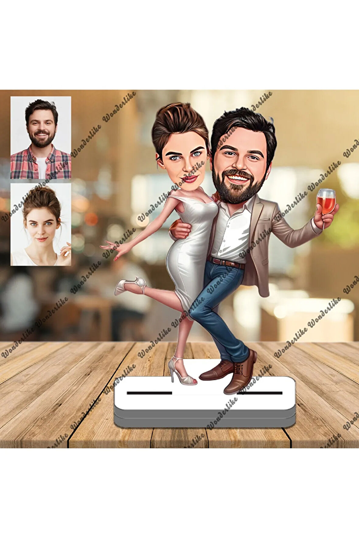 Sevgili Eş 3D Ahşap Biblo,Sevgiliye Hediye,Doğum Günü Hediyesi