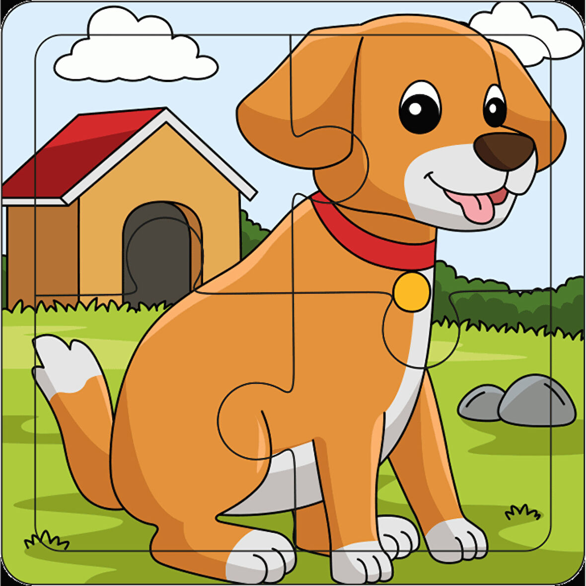 Br Toys 4'lü Puzzle Köpek ilk puzzlem Çocuklar İçin Eğitici-öğretici Ahşap 4 Parça