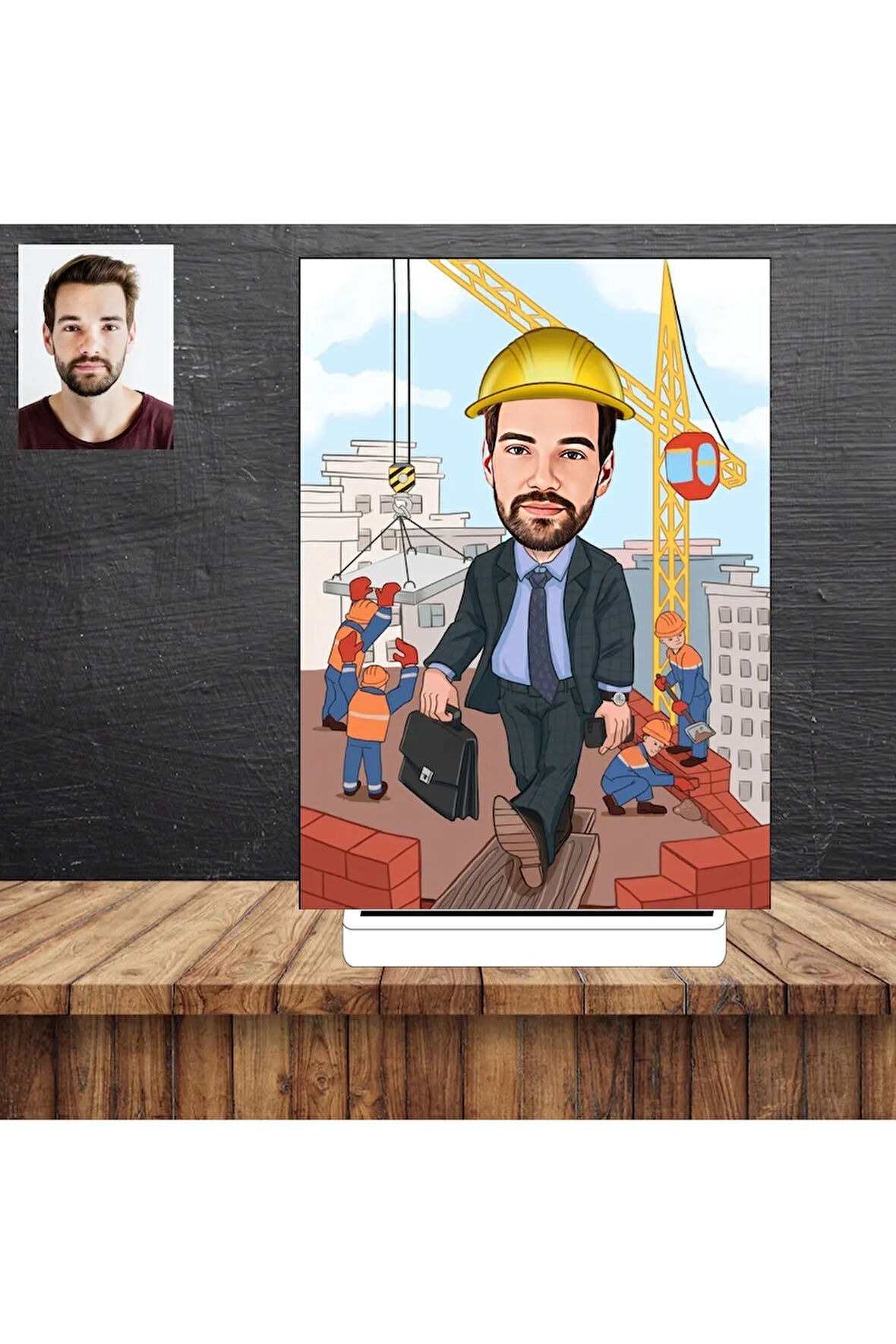 İnşaat Mühendisi  Karikatür Figürü,Sevgiliye Hediye,Doğum Günü Hediyesi