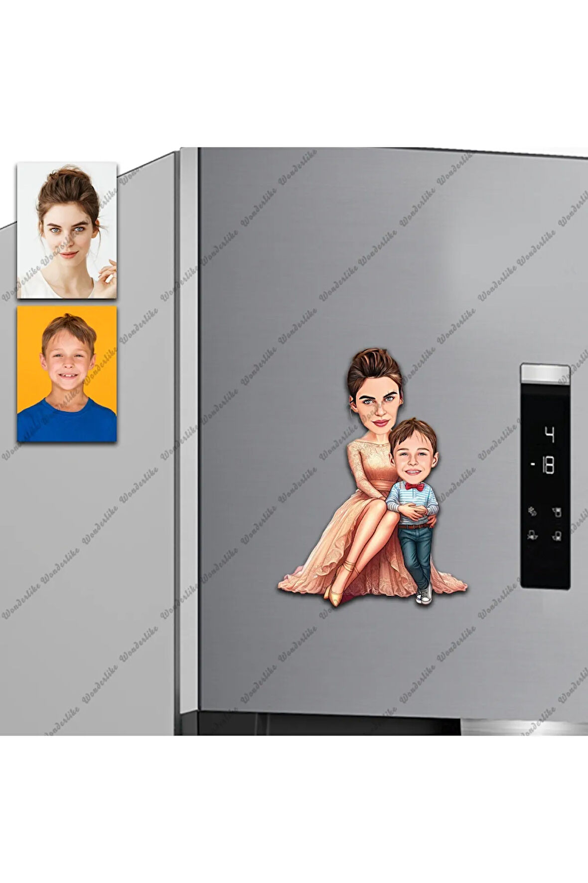 Anne Çoçuk Tasarımlı Buzdolabı Magneti/Resim Gönder Magnet Olsun