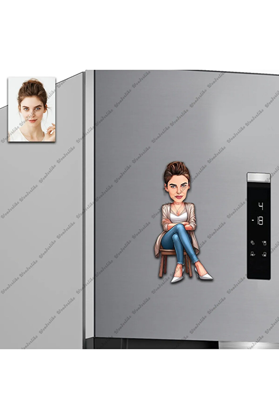Tek Kişilik Tasarımlı Buzdolabı Magneti/resim Gönder Magnet Olsun