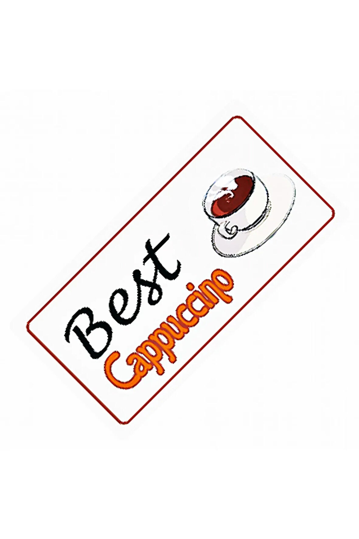 Best Cappuccıno Yazılı Sök-Tak-Pratik Vantuzlu Yeni Dekor Plaka