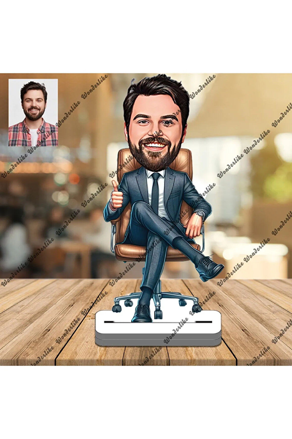 İş Adamı Ceo 3D Ahşap Biblo,Sevgiliye Hediye,Doğum Günü Hediye