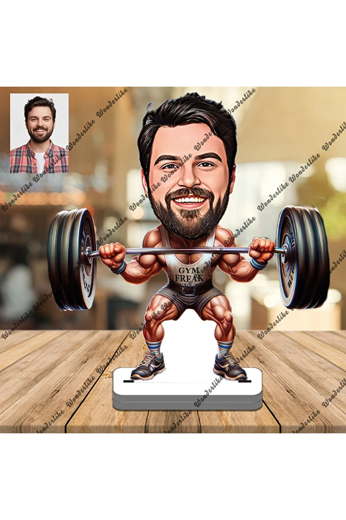 Halterci 3D Ahşap Biblo,Sevgiliye Hediye,Doğum Günü Hediyesi