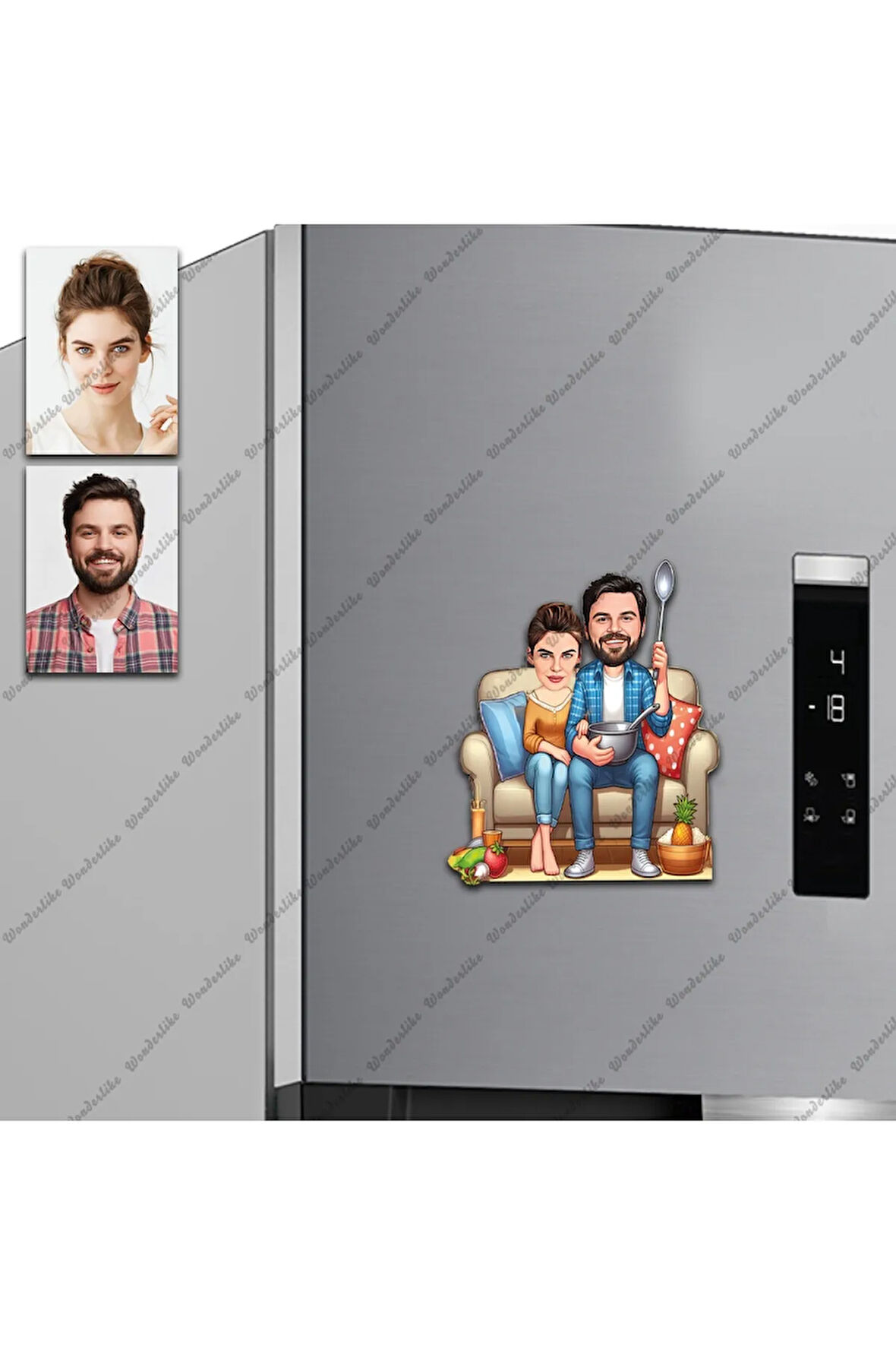 Gurme Ailesi Tasarımlı Buzdolabı Magneti/Resim Gönder Magnet Olsun
