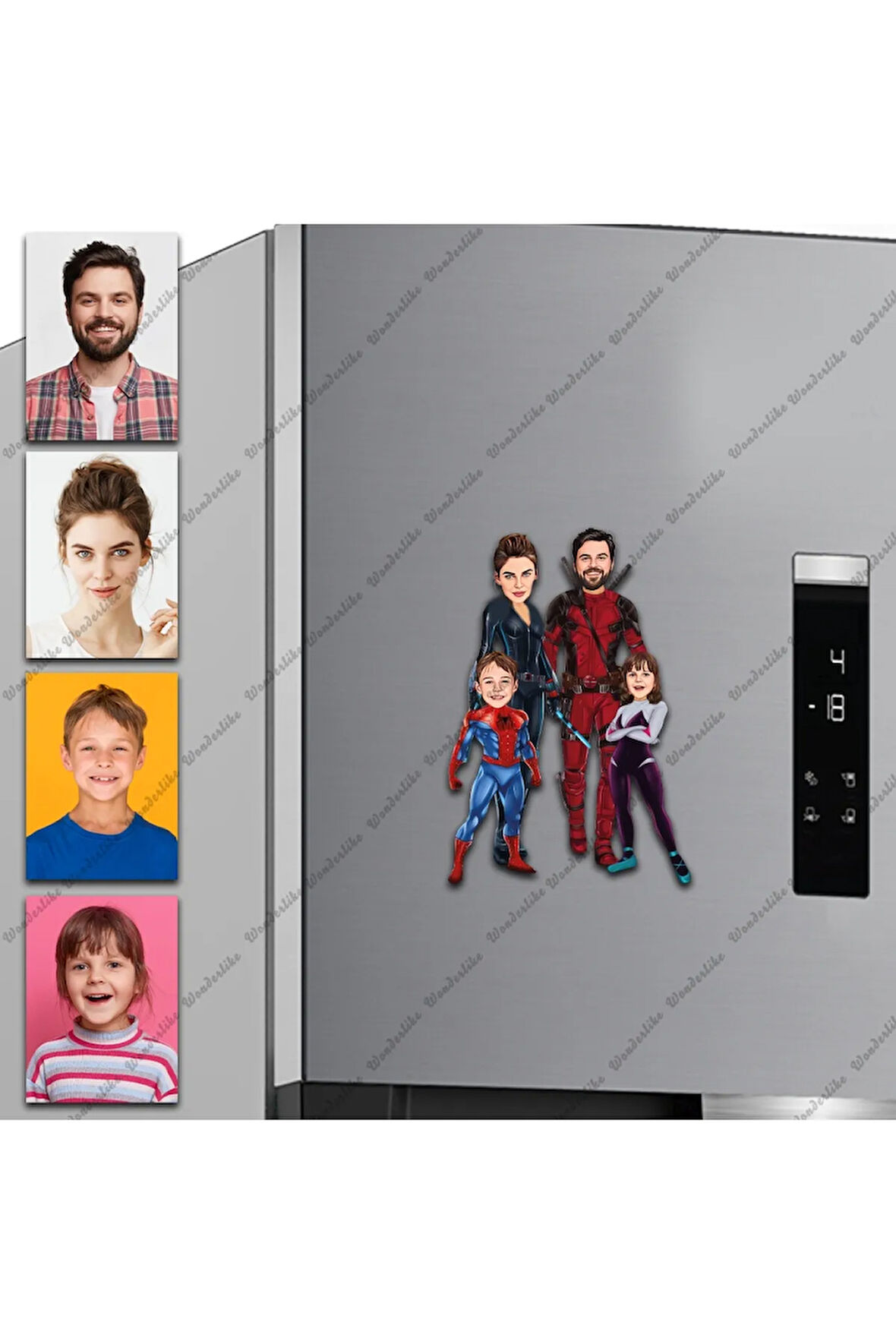 Süper Kahramanlar Tasarımlı Buzdolabı Magneti/Resim Gönder Magnet Olsun