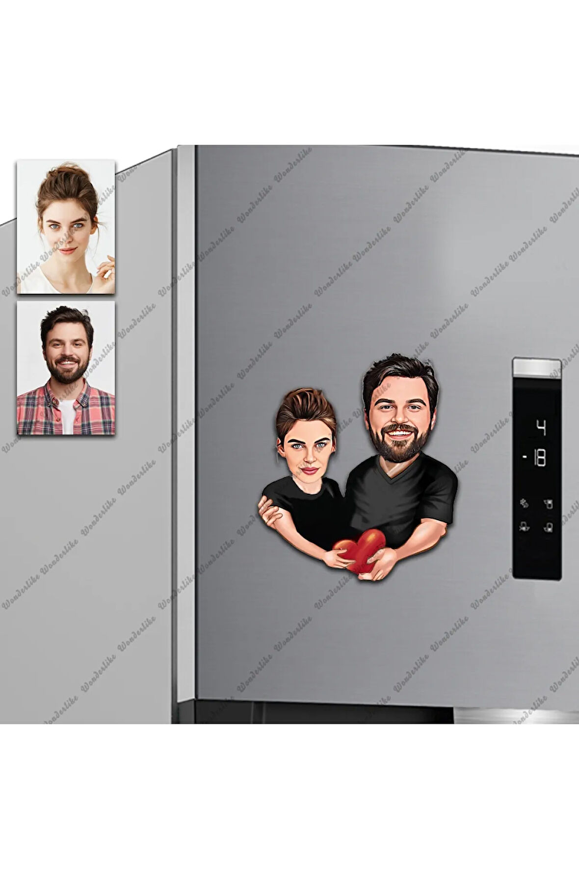 Evli Mutlu Tasarımlı Buzdolabı Magneti/Resim Gönder Magnet Olsun