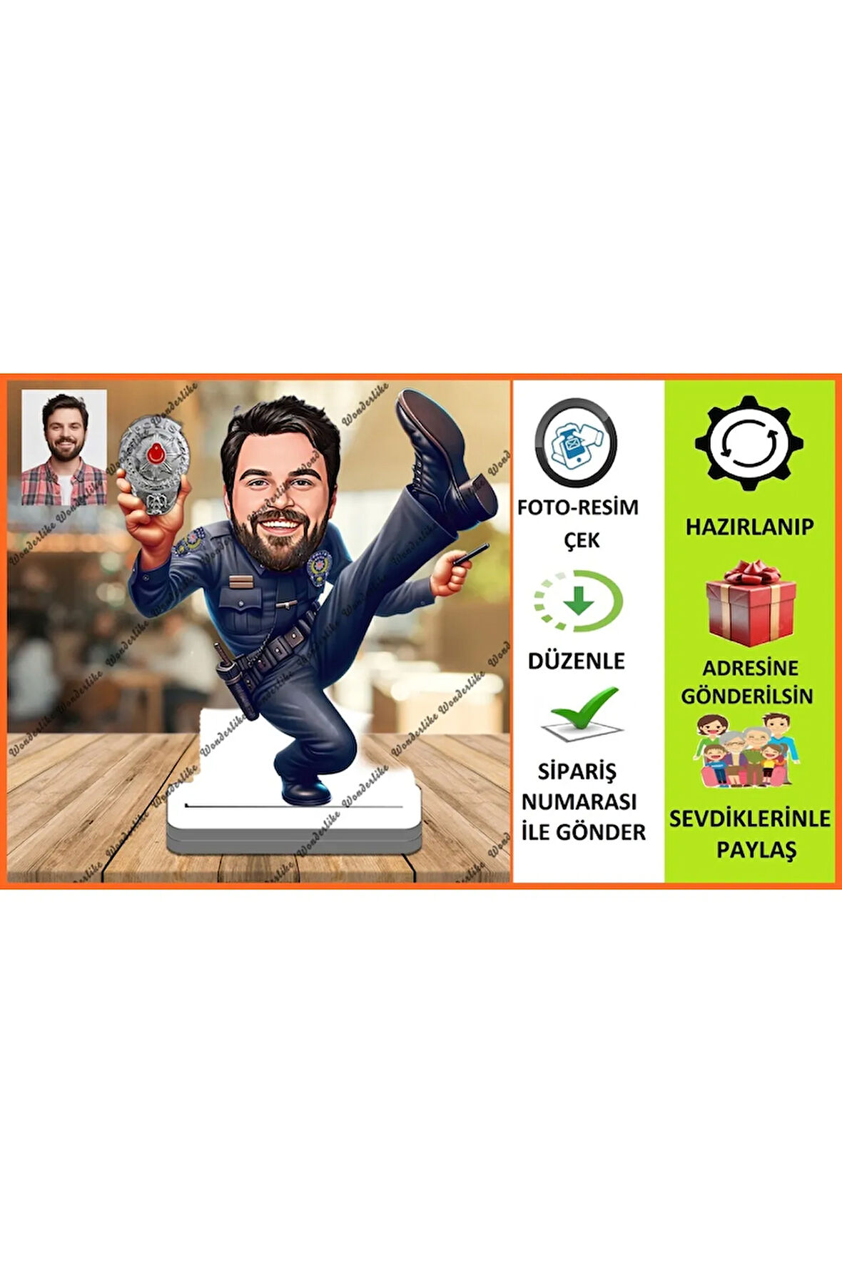 Bay Polis Karikatür Biblo,Sevgiliye Hediye,Doğum Günü Hediyesi