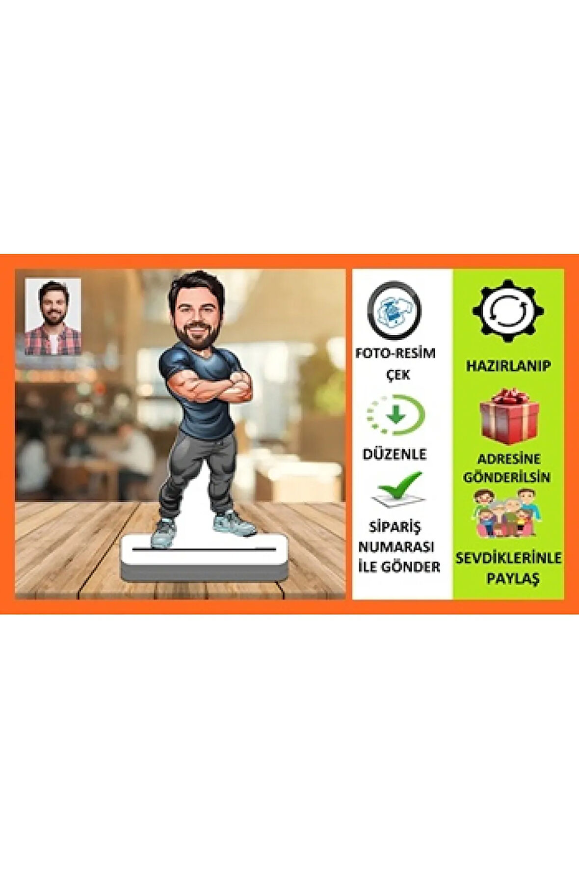 Sporcu Karikatür Biblo,Sevgiliye Hediye,Doğum Günü Hediyesi