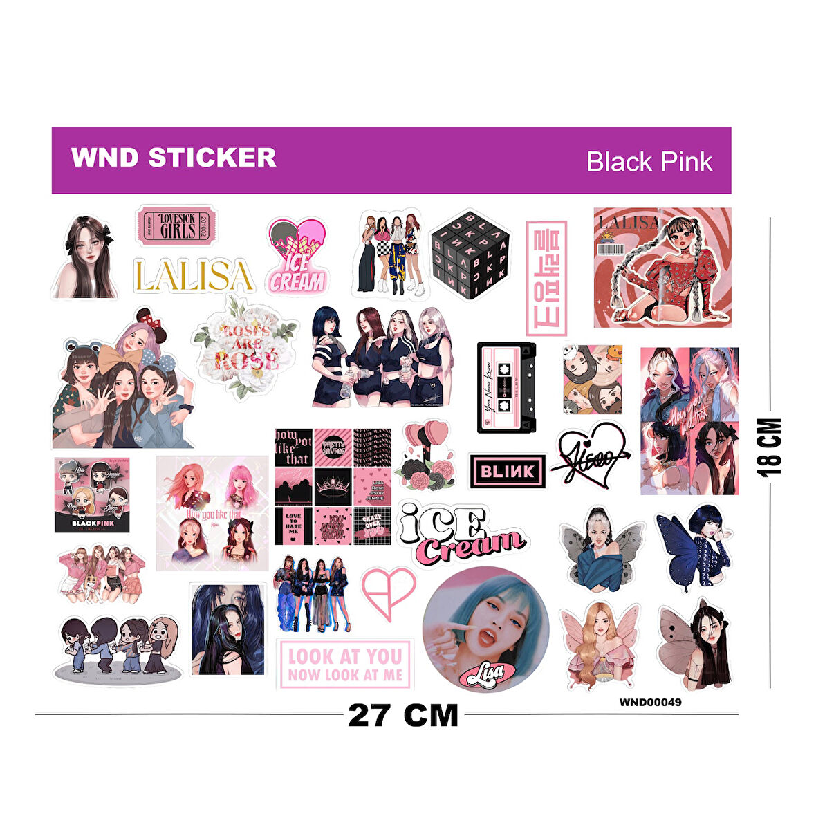 Black Pink Sticker Seti