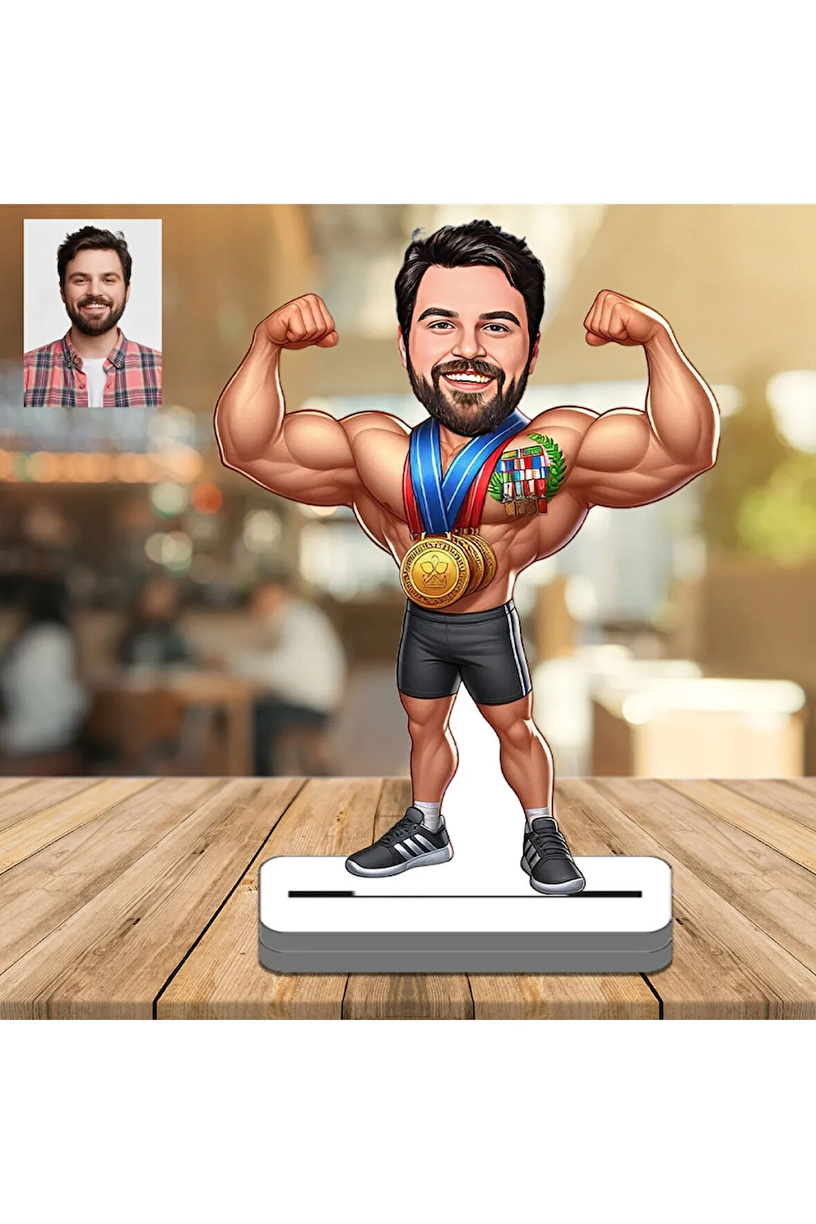 Şampiyon 3D Ahşap Biblo,Sevgiliye Hediye,Doğum Günü Hediyesi