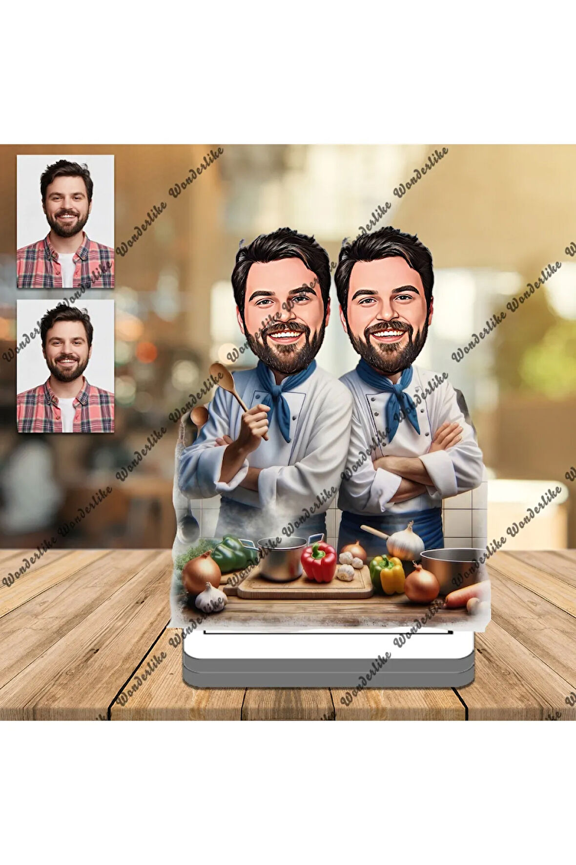 Ahçı Şef Biblo 3D Ahşap Biblo,Sevgiliye Hediye,Doğum Günü Hediyesi