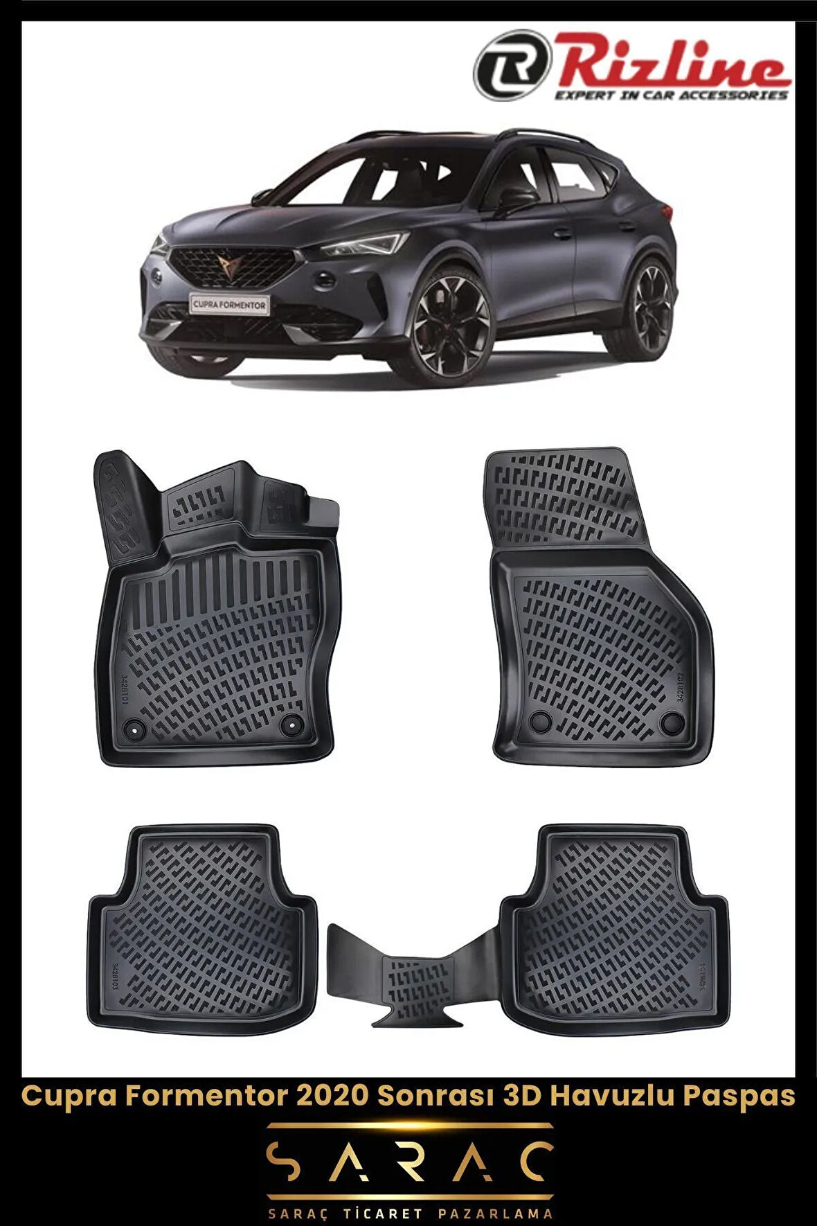 Rizline Cupra Formentor 2024 Model 3D Havuzlu Paspas