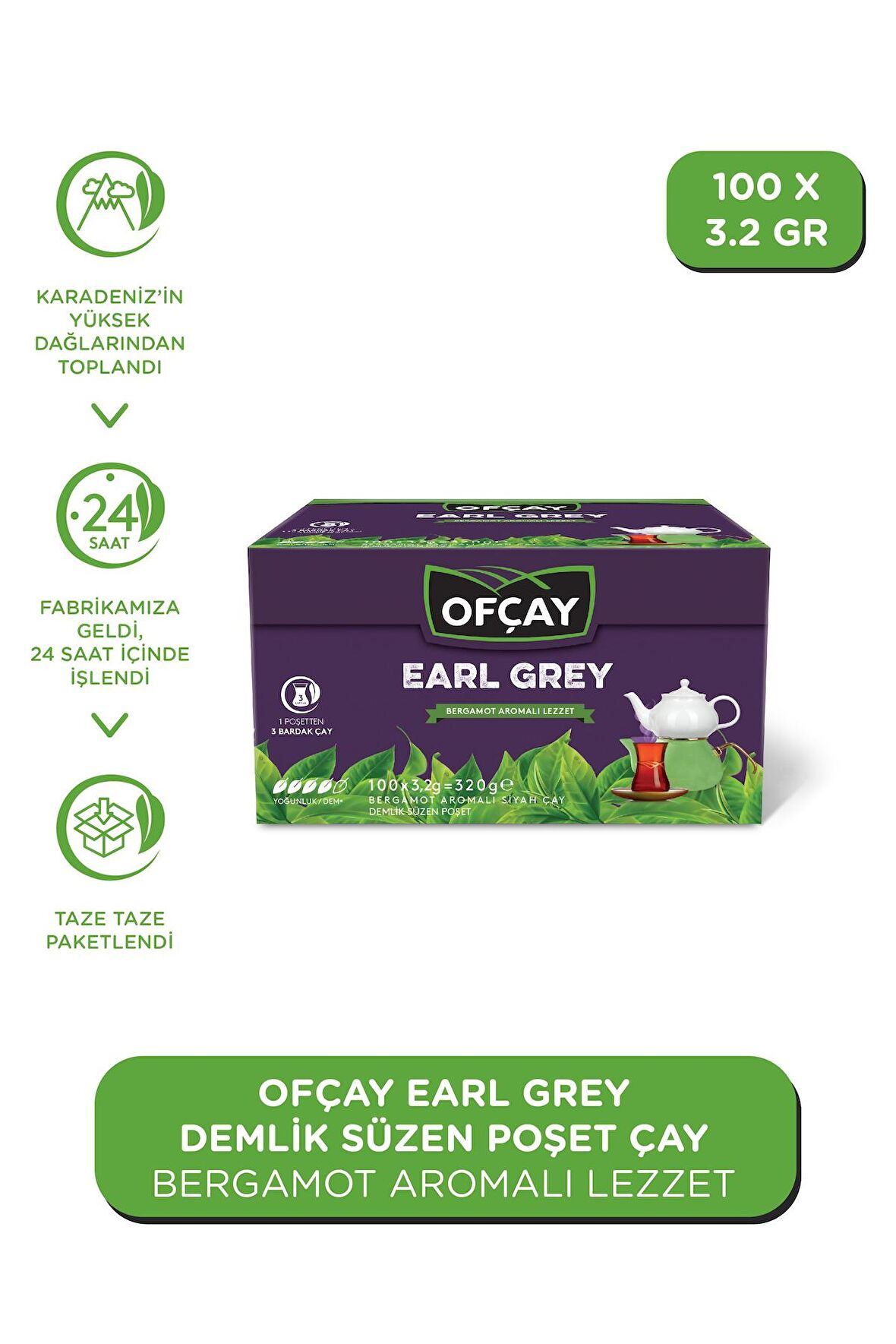 Ofçay Bitane Earl Grey 100 x 3.2gr Demlik Poşet Çay