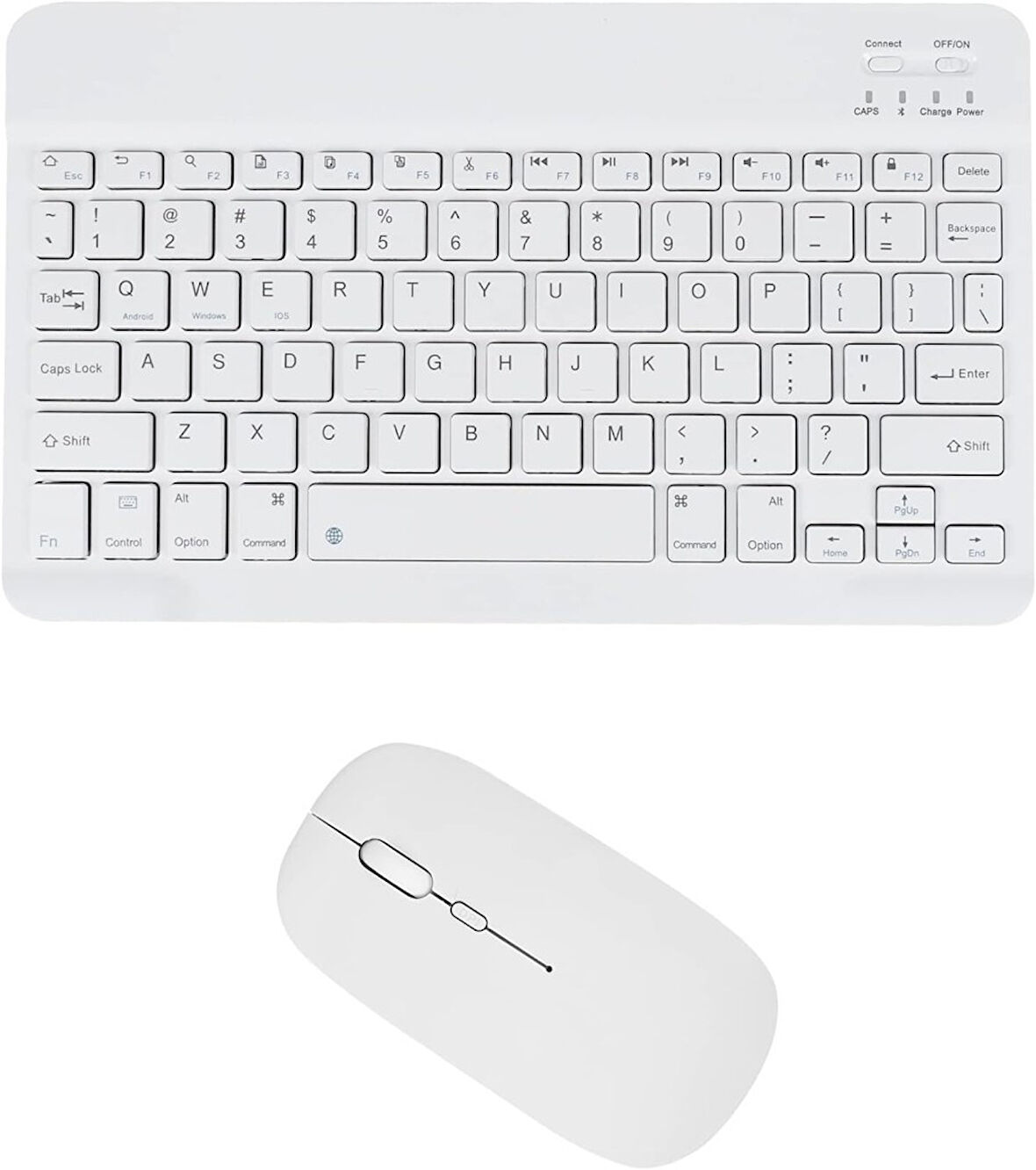 Redmi Pad SE 8.7" Uyumlu Kablosuz Bluetooth Şarj Edilebilir Klavye Mouse Seti - Beyaz