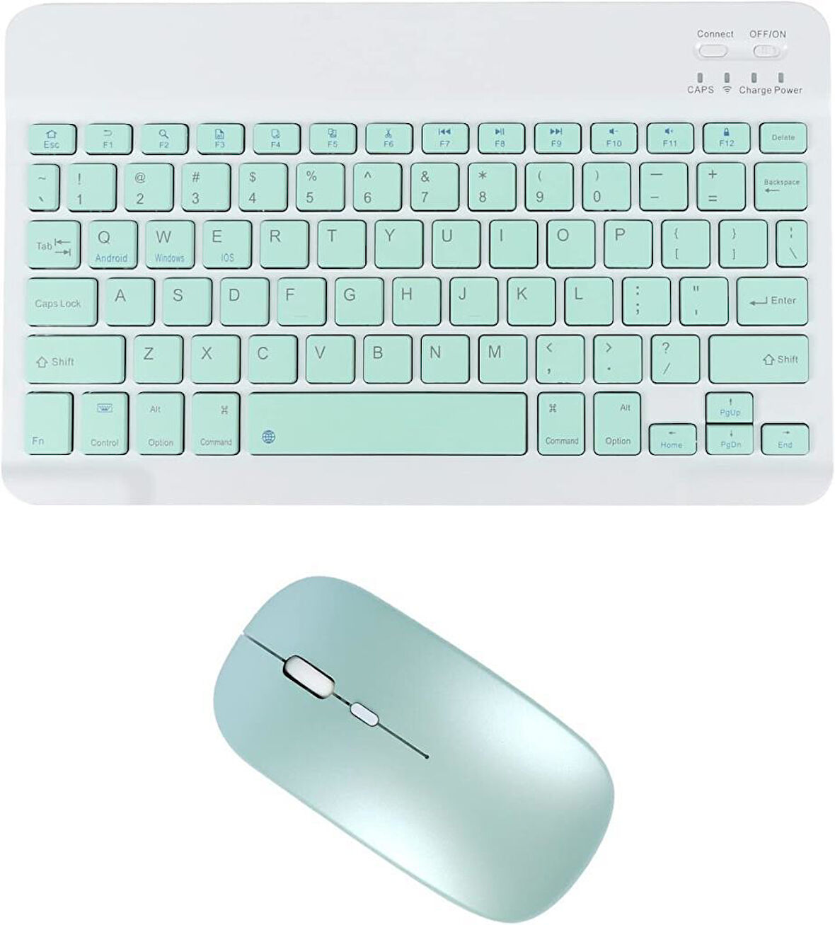 Huawei MatePad SE (2024) 11" Uyumlu Kablosuz Bluetooth Şarj Edilebilir Klavye Mouse Seti - Yeşil