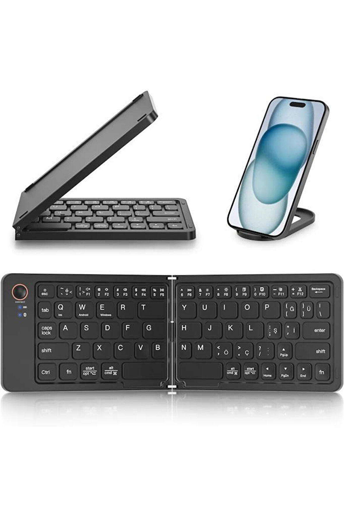 Honor Magic Pad 2 Tablet 12.3" Uyumlu Kablosuz Bluetooth Şarjlı Taşınabilir Katlanır Klavye