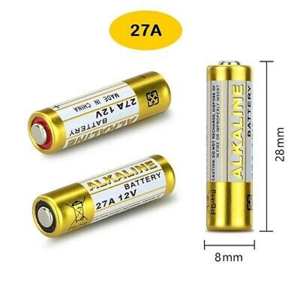 Mettzchrom 27a 12v Alkalin Pil 5 Adet Oto Ve Kapı Kumanda Pili