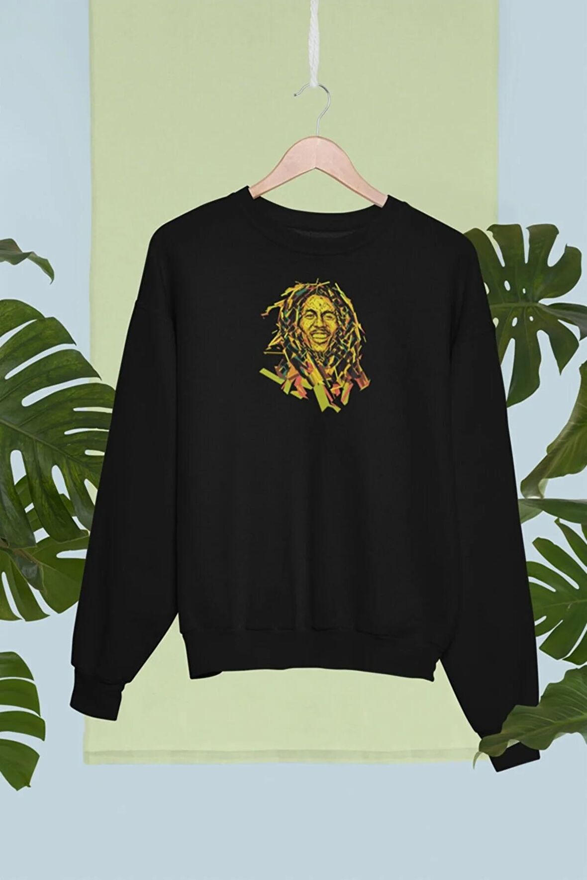 %100 Pamuk Oversize Bob Marley Tasarımlı Unisex Sweatshirt