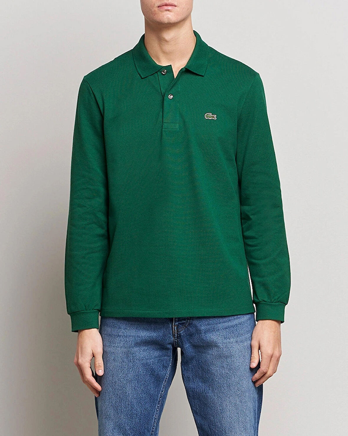 Lacoste Erkek Classic Fit Uzun Kollu Yeşil Polo