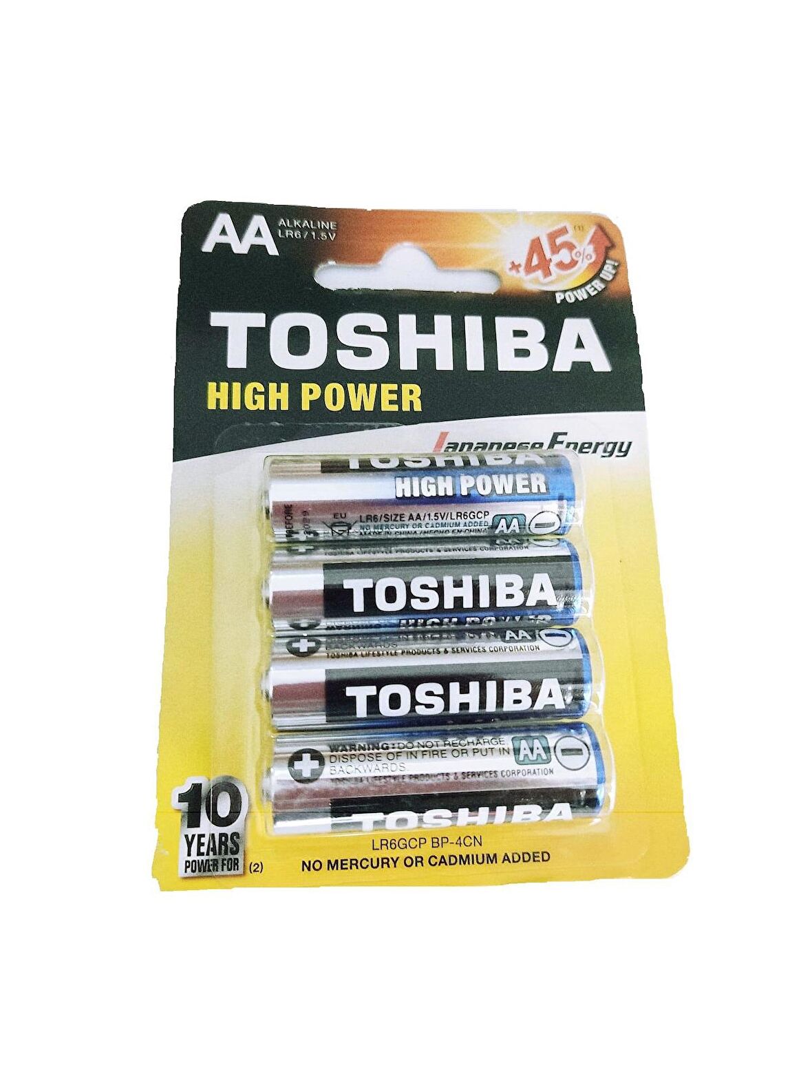 TOSHİBA HİGH POWER %45+ POWER UP  4'LÜ PİL