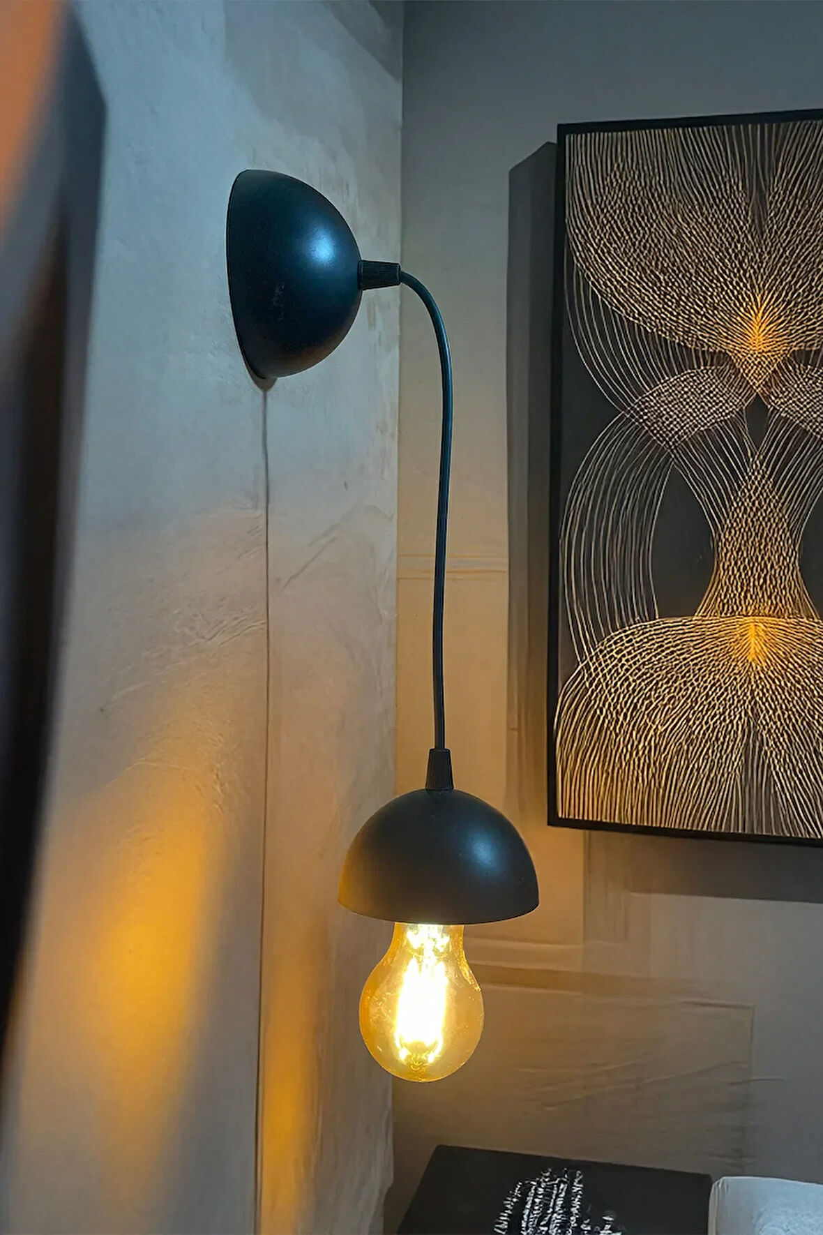 Siyah Duvar Apliği Endüstriyel & Minimalist Tasarım Modern Dekoratif Edison Lamba