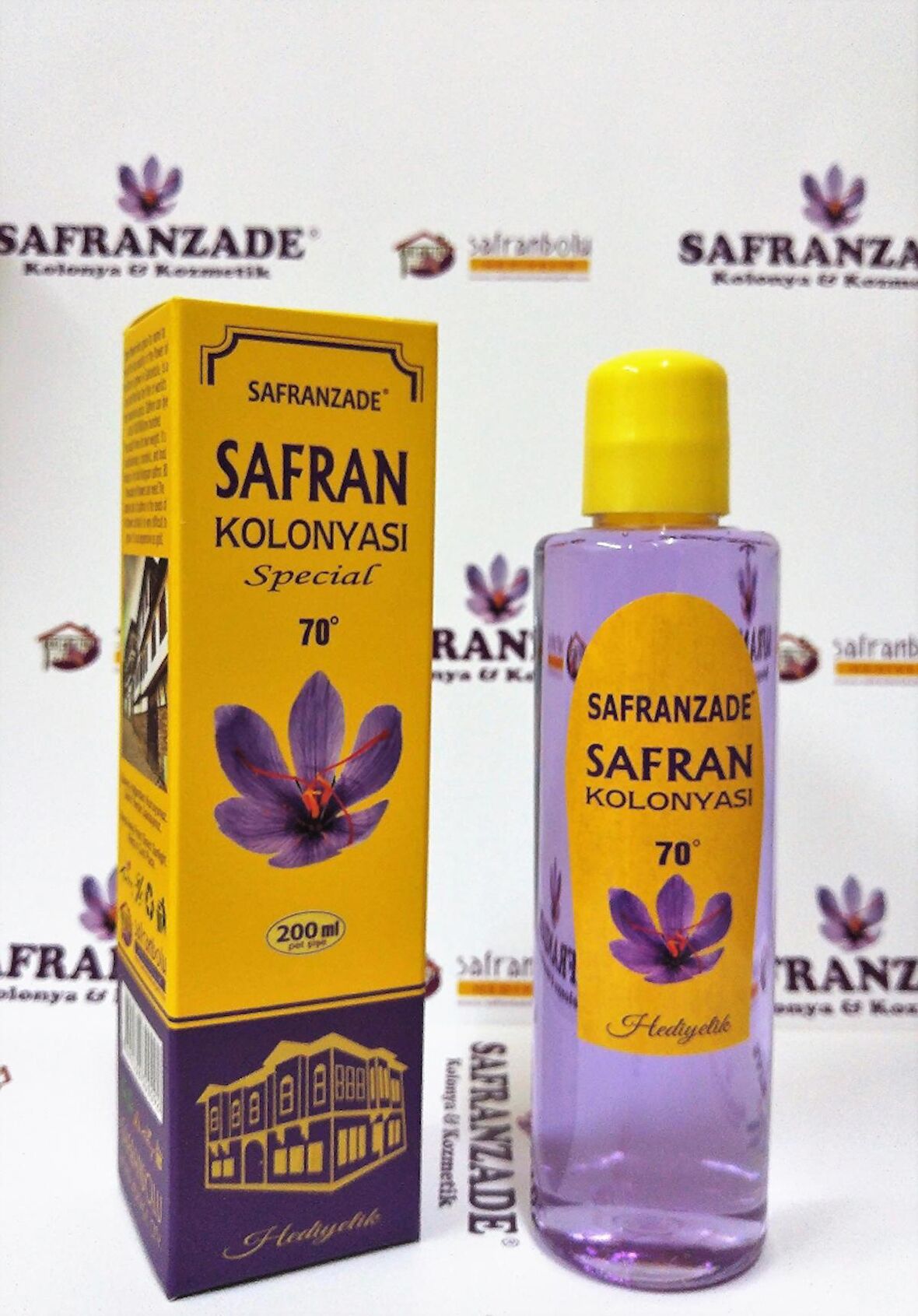 Safranzade Mor Safran 70 Derece Pet Şişe 200 ml Kolonya